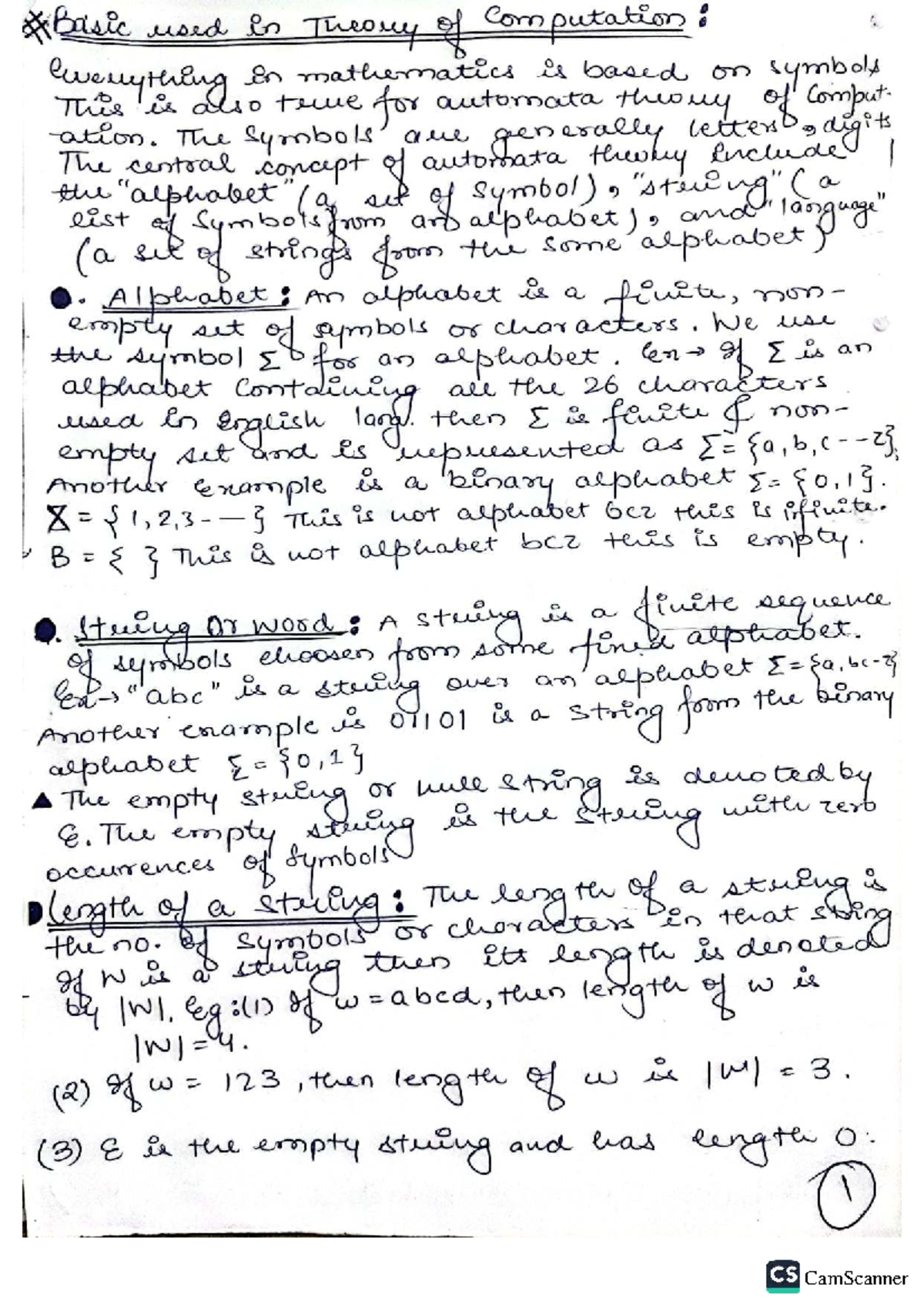CS Theory of Computation: Automata & Formal Languages Unit-1 Notes ...
