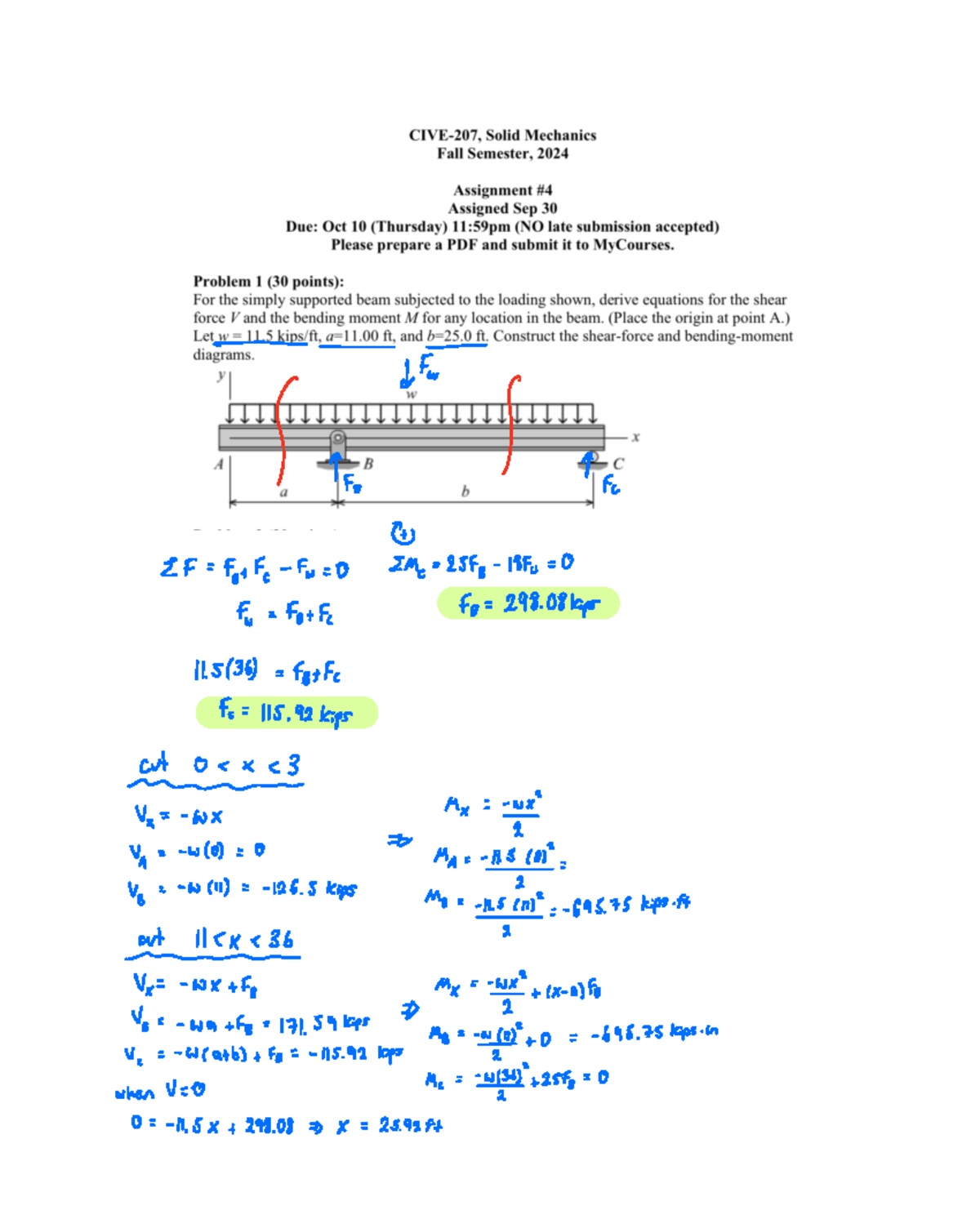 CIVE 207 HW4 MY SOLUTIONS (NOT PERFECT) Solid Mechanics Fall