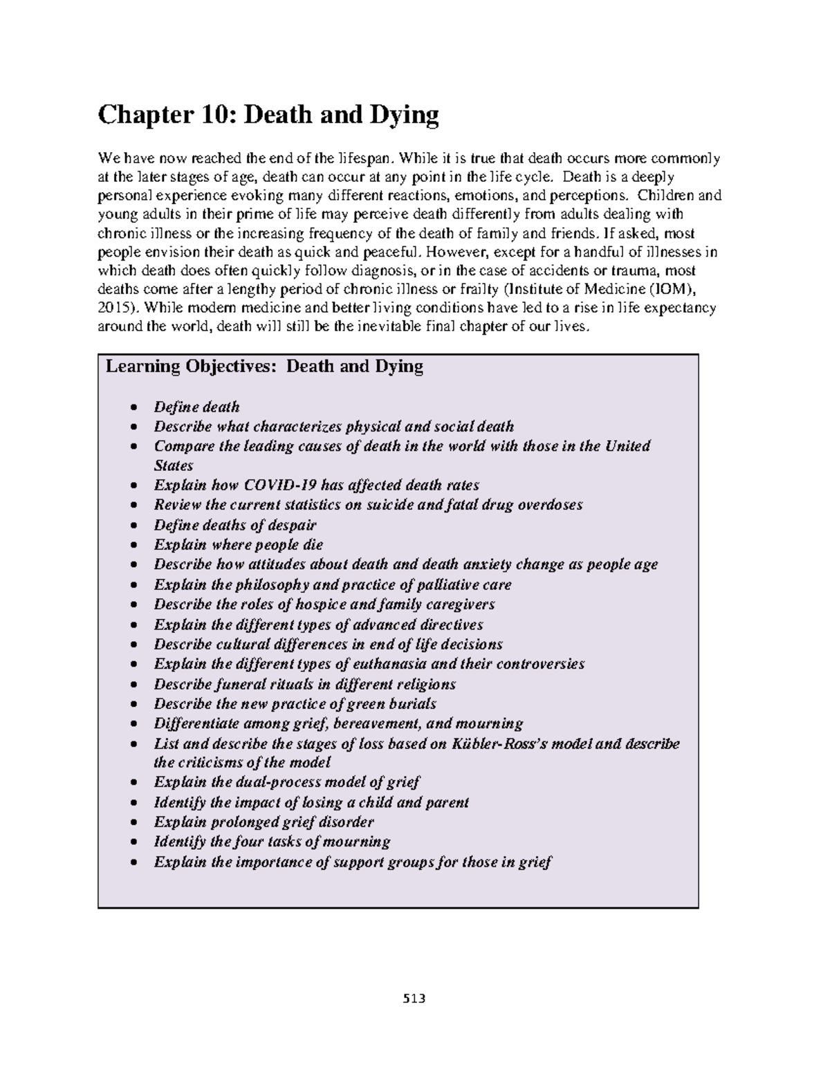 Chapter 10: Death and Dying - Insights and Perspectives on End-of-Life ...