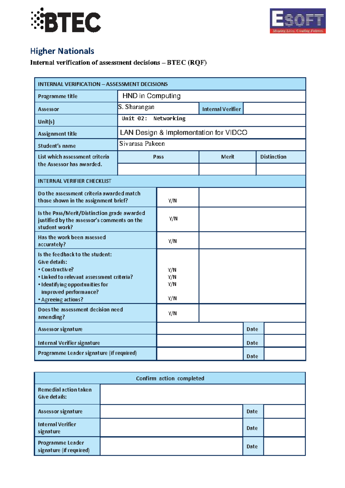 HND in Computing Unit 02 - Networking Assignment on LAN Design - Studocu