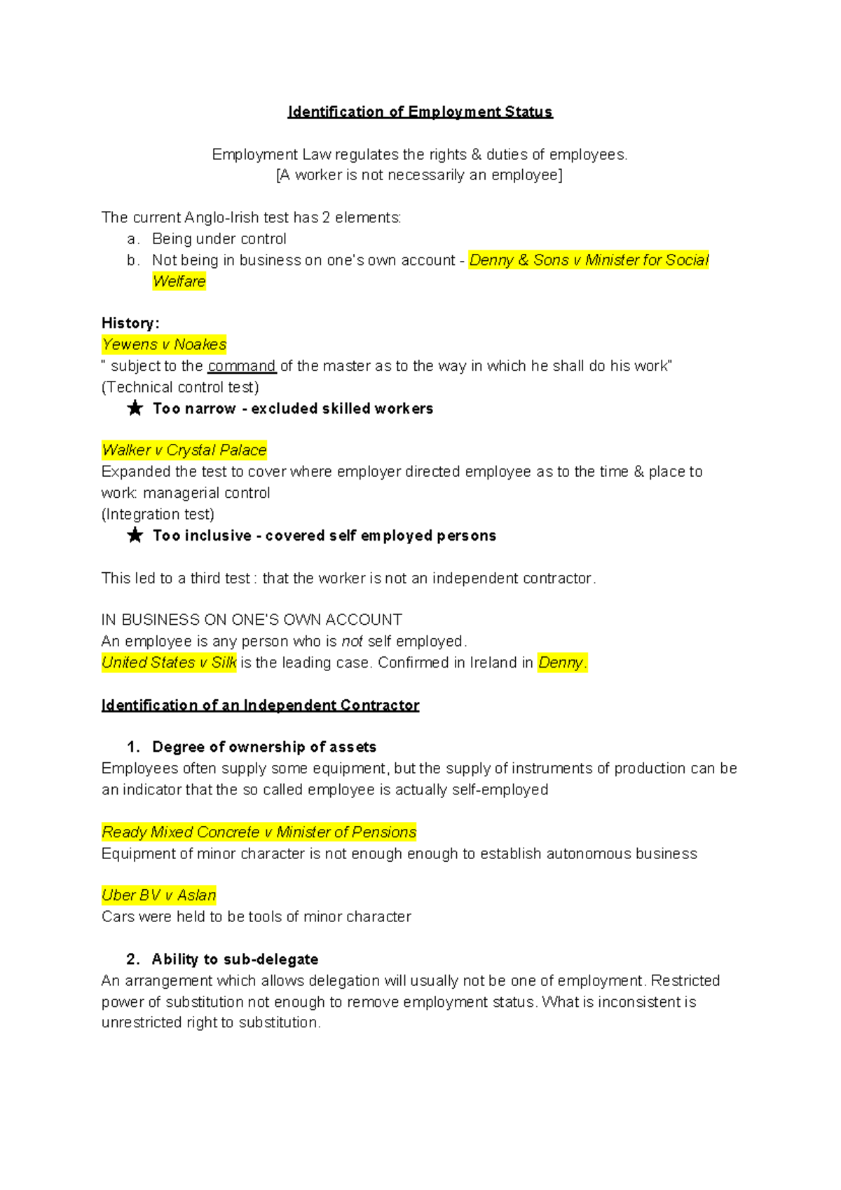 Topic 1 - Identification of Employment Status - Identification of ...