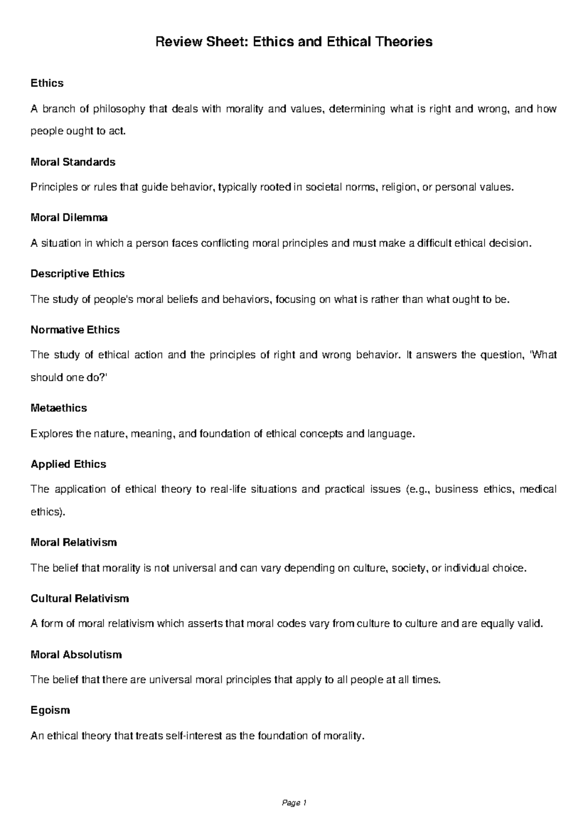 Ethics Review Sheet: Social & Professional Issues in Computing - Studocu