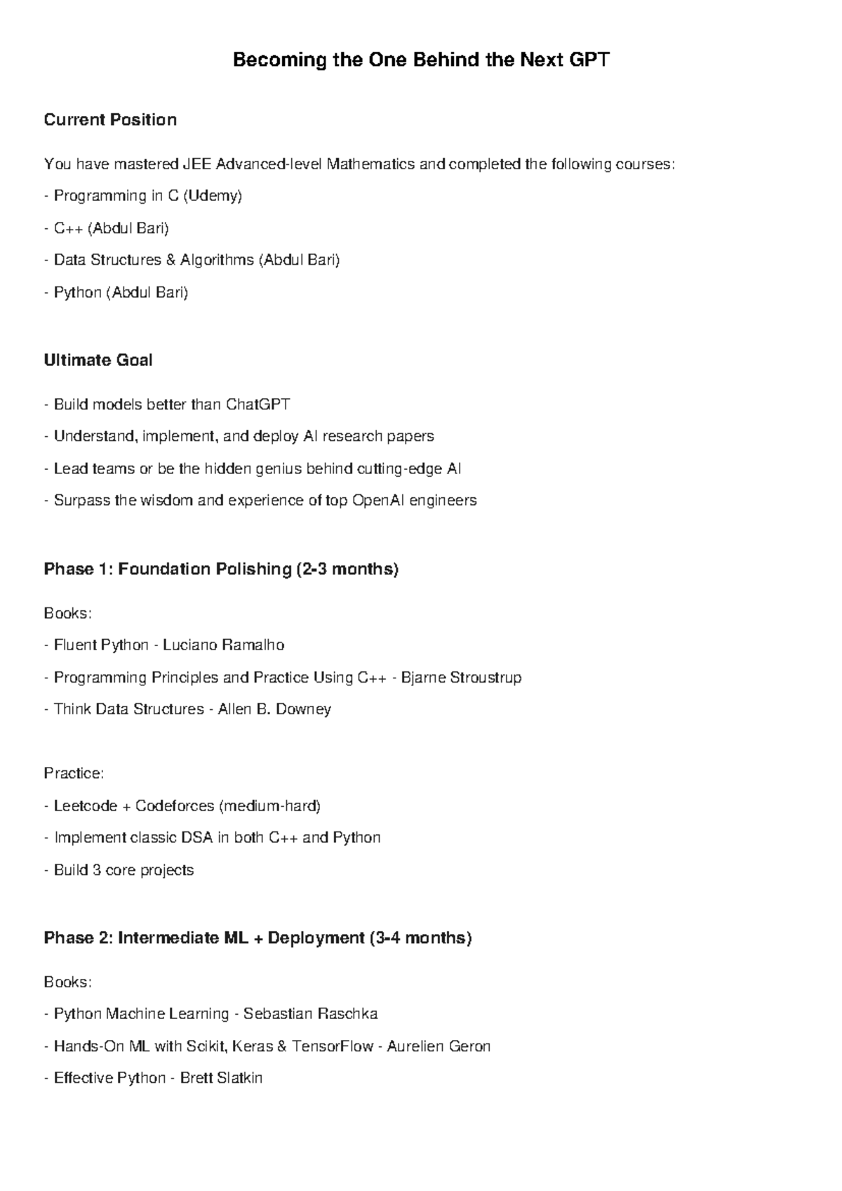 Becoming the One Behind the Next GPT: A Comprehensive Guide to AI ...
