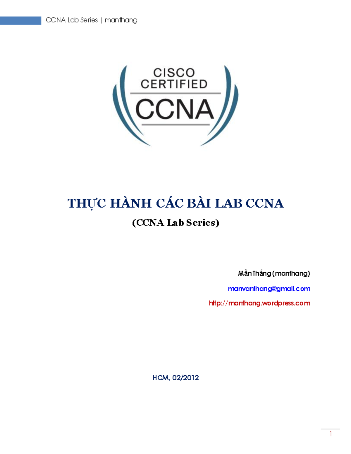 CCNA Lab Series: Thực Hành Các Bài Lab CCNA (CCNA) - Document Preview