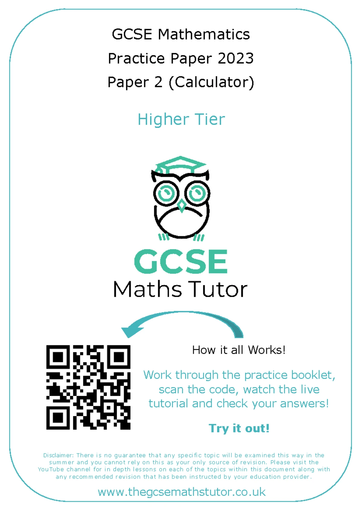 Gcse mathematics practice tests set 1 paper 1h solutions studocu
