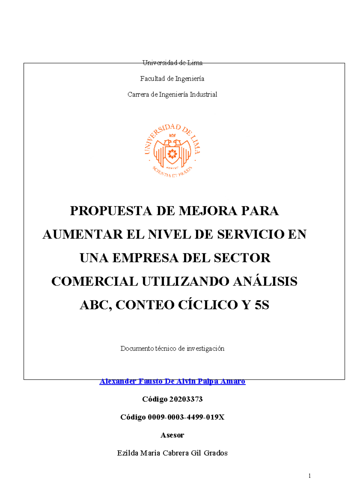 Propuesta de Mejora para Aumentar el Servicio en Comercial Ancopar ...