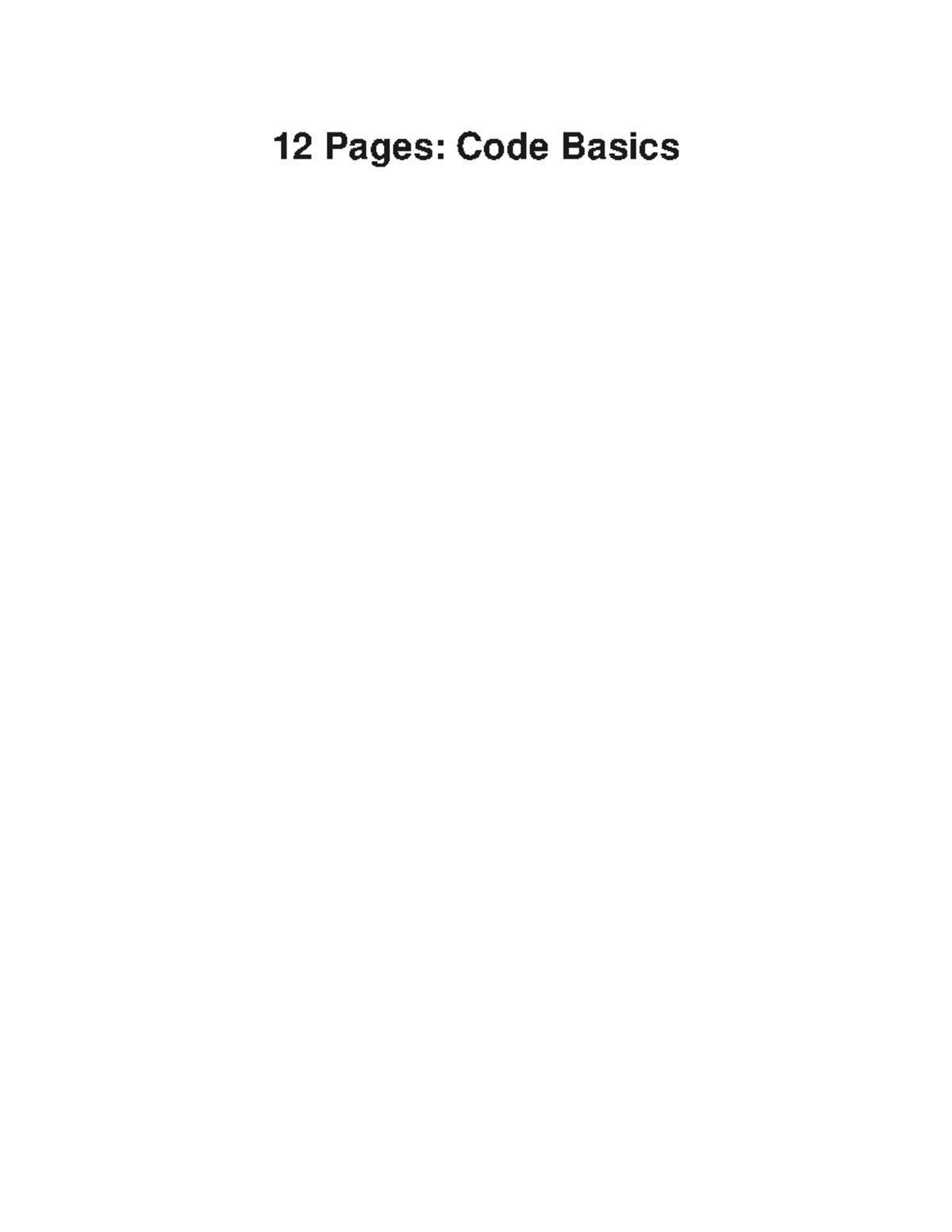 Code Basics: Intro to Programming Concepts (12 Pages) - Studocu