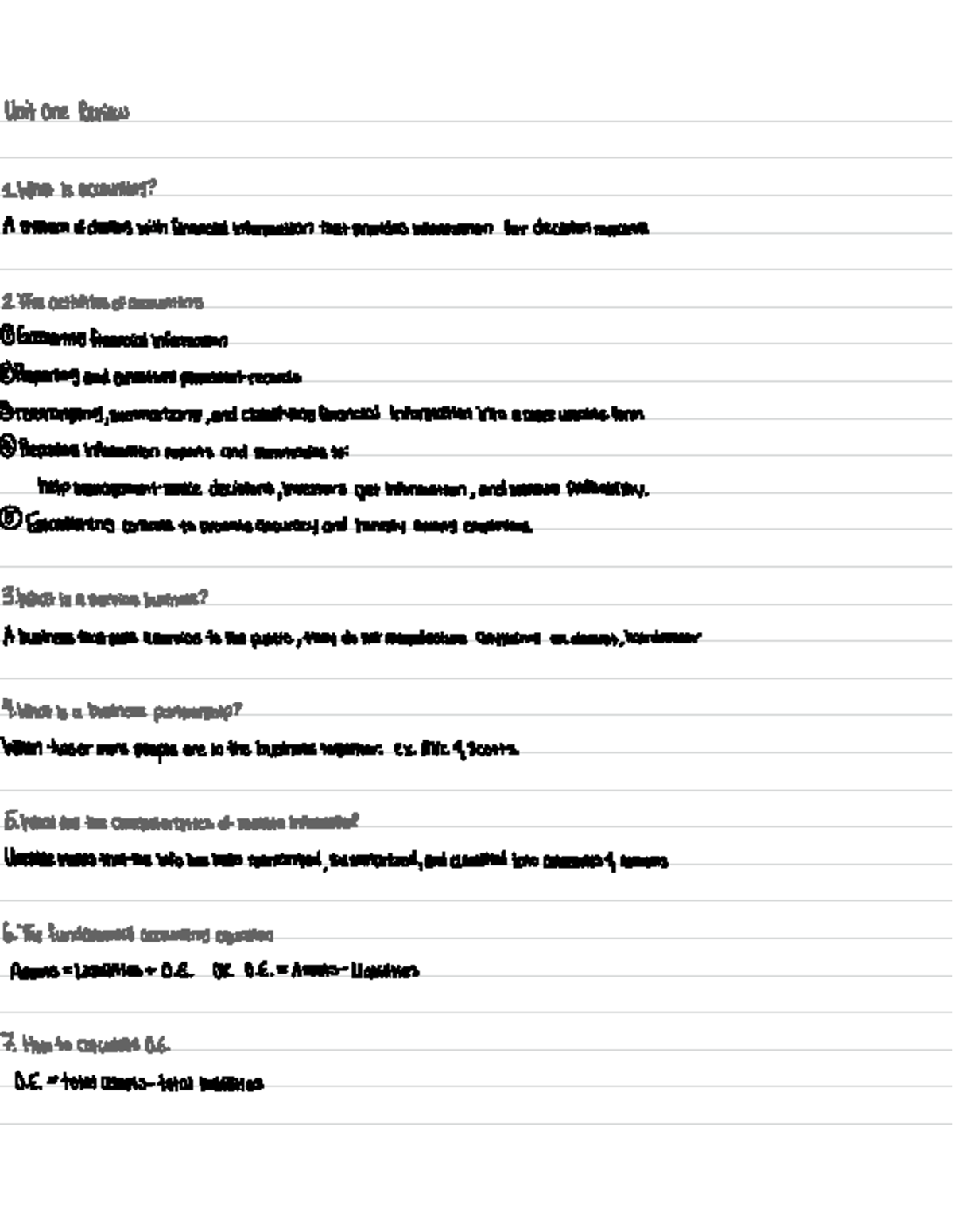 Accounting 101: Unit 1 Review on Financial Concepts and Principles ...