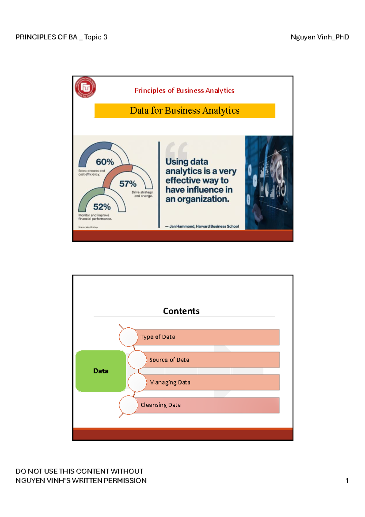 Principles of BA (2026) - Topic 3: Data Types and Management - Studocu