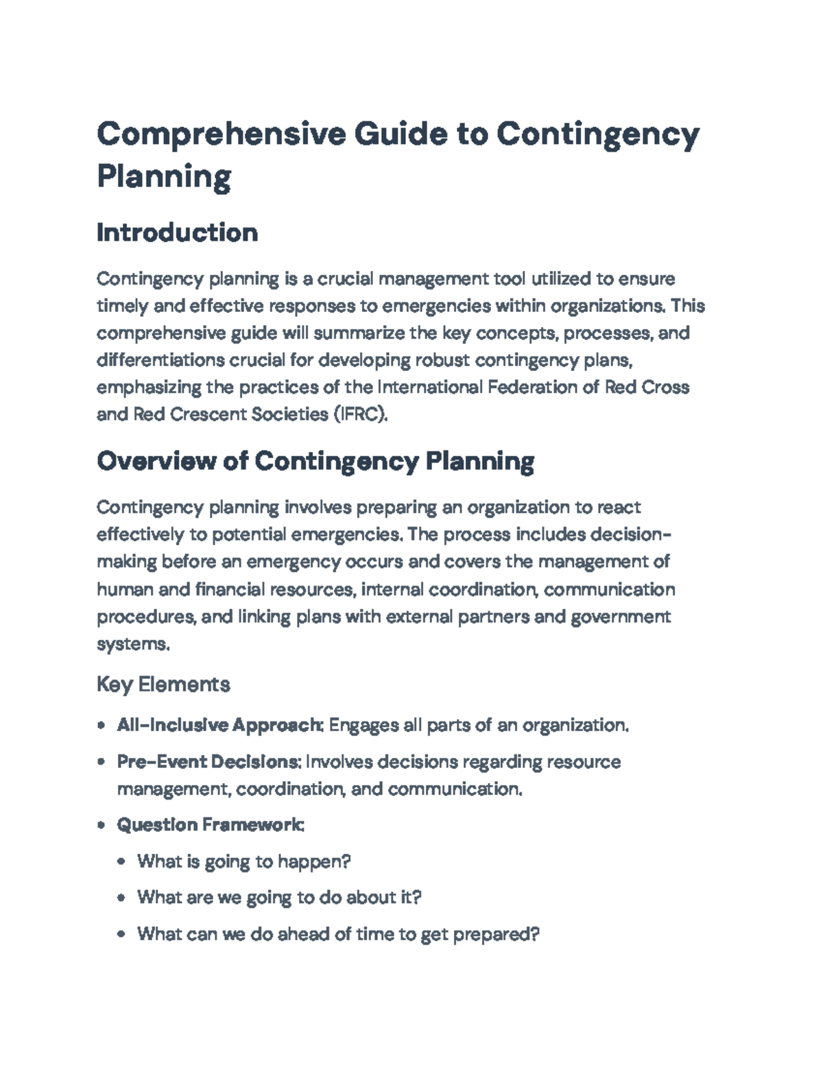 Comprehensive Guide to Contingency Planning for Emergencies ...