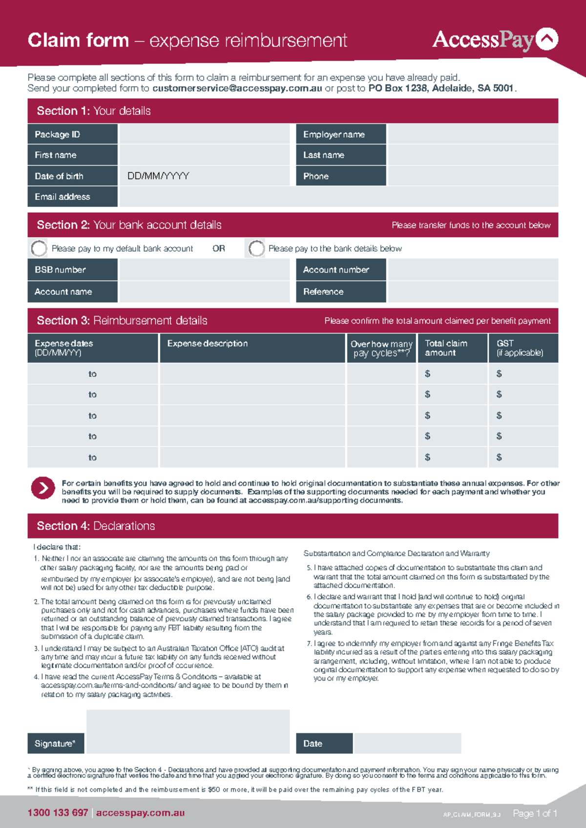 AP Claim Form for Expense Reimbursement - AccessPay Instructions - Studocu