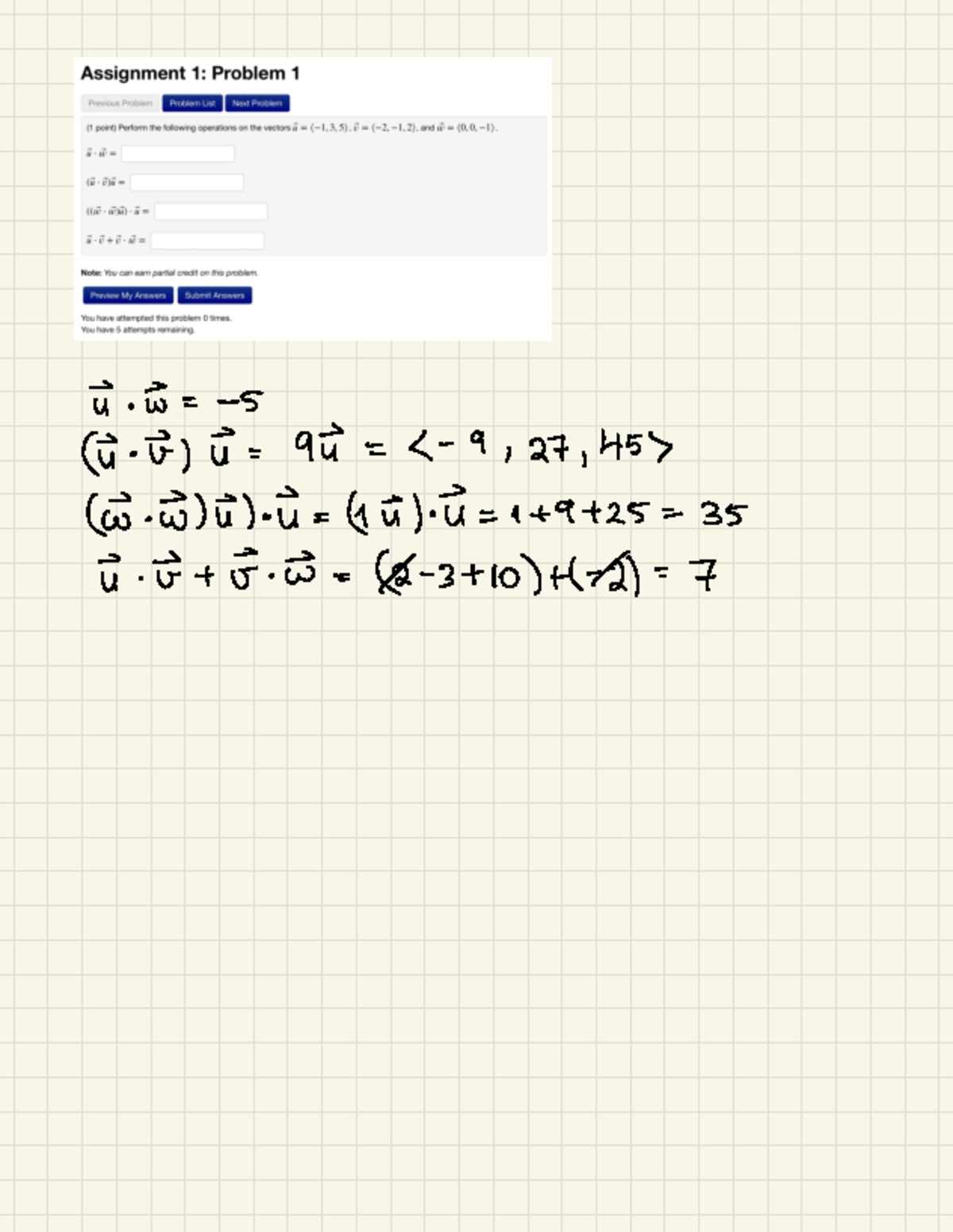 Webwork 1 - Solutions - I • 8 = - ④ I = 95 = L - 9 , 27 , 45 > ⑥. B) E ...