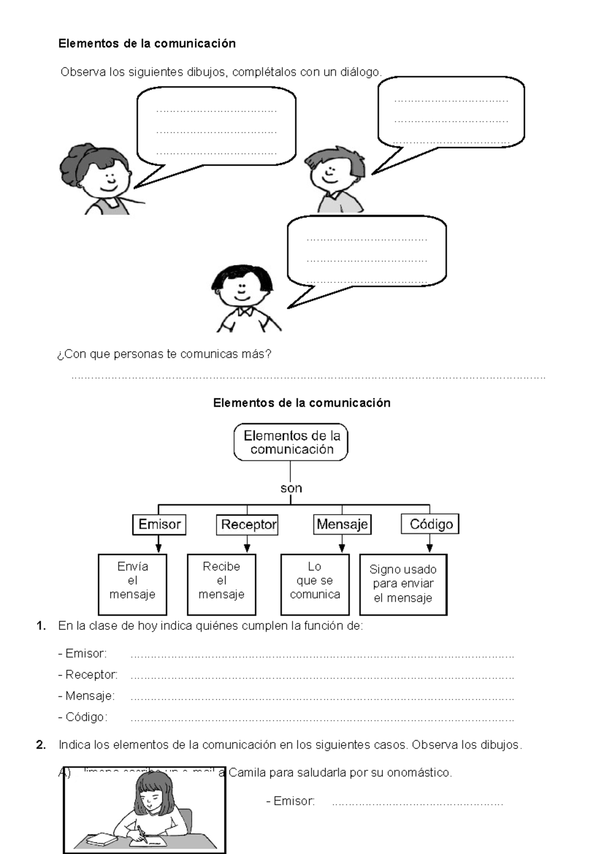 Elementos de la Comunicación: Actividades y Ejercicios para Tercero de ...