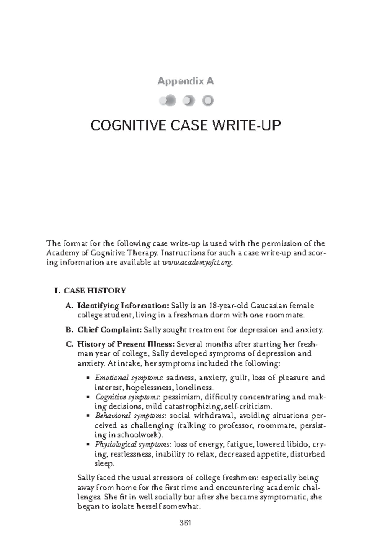 COG 361 Cognitive Case Write-Up: Sally's Treatment Journey - Studeersnel