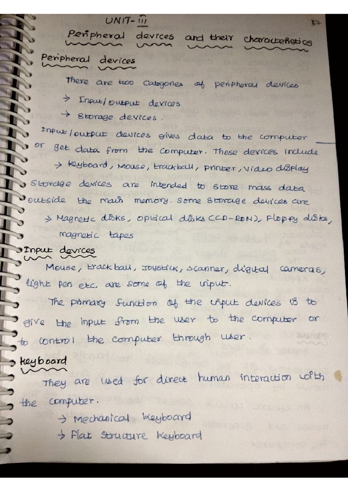 CA Unit 3 - Peripheral Devices and Their Characteristics Notes - Studocu