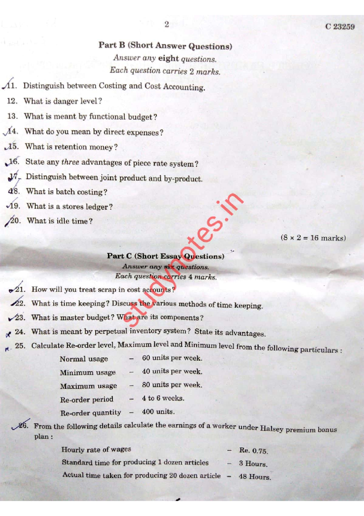 Cost Accounting 2017 Final Exam Question Paper - Studocu
