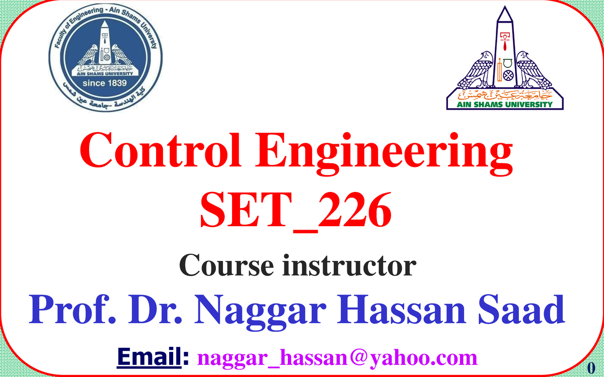 SET 226 - Chapter 2 - Control System Modeling in Engineering - Studocu