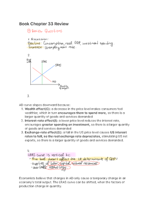 Quiz #11 Chapter 33. Aggregate Demand and Aggregate Supply - Chapter 33 ...