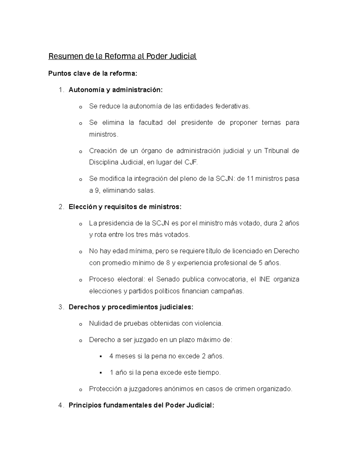 Resumen poder judicial y territorio - Resumen de la Reforma al Poder ...