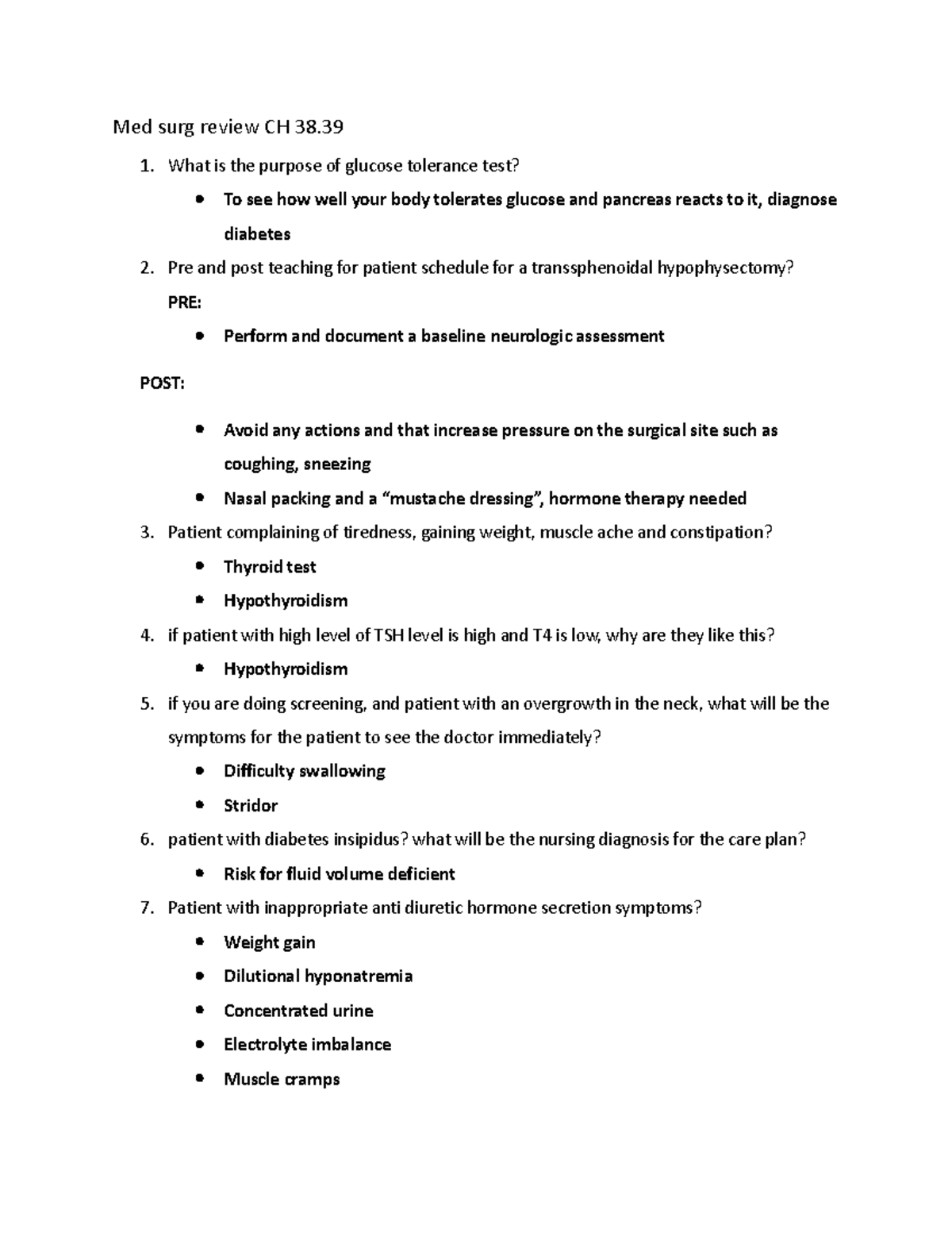 Med Surg Review: Chapter 38 Study Guide and Key Points - Studocu