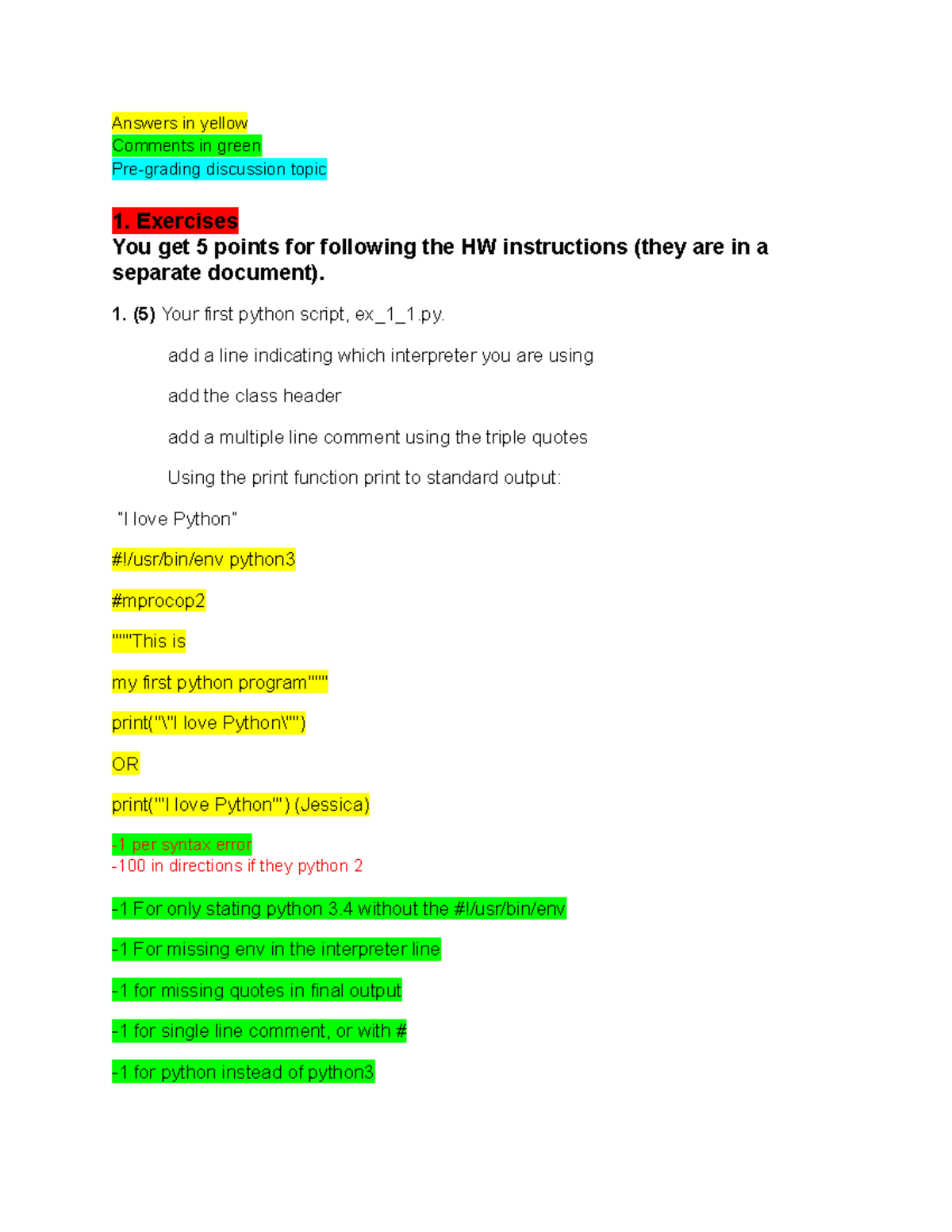 Introduction to Computing, Homework 5: Q&A and Exercises Solutions ...