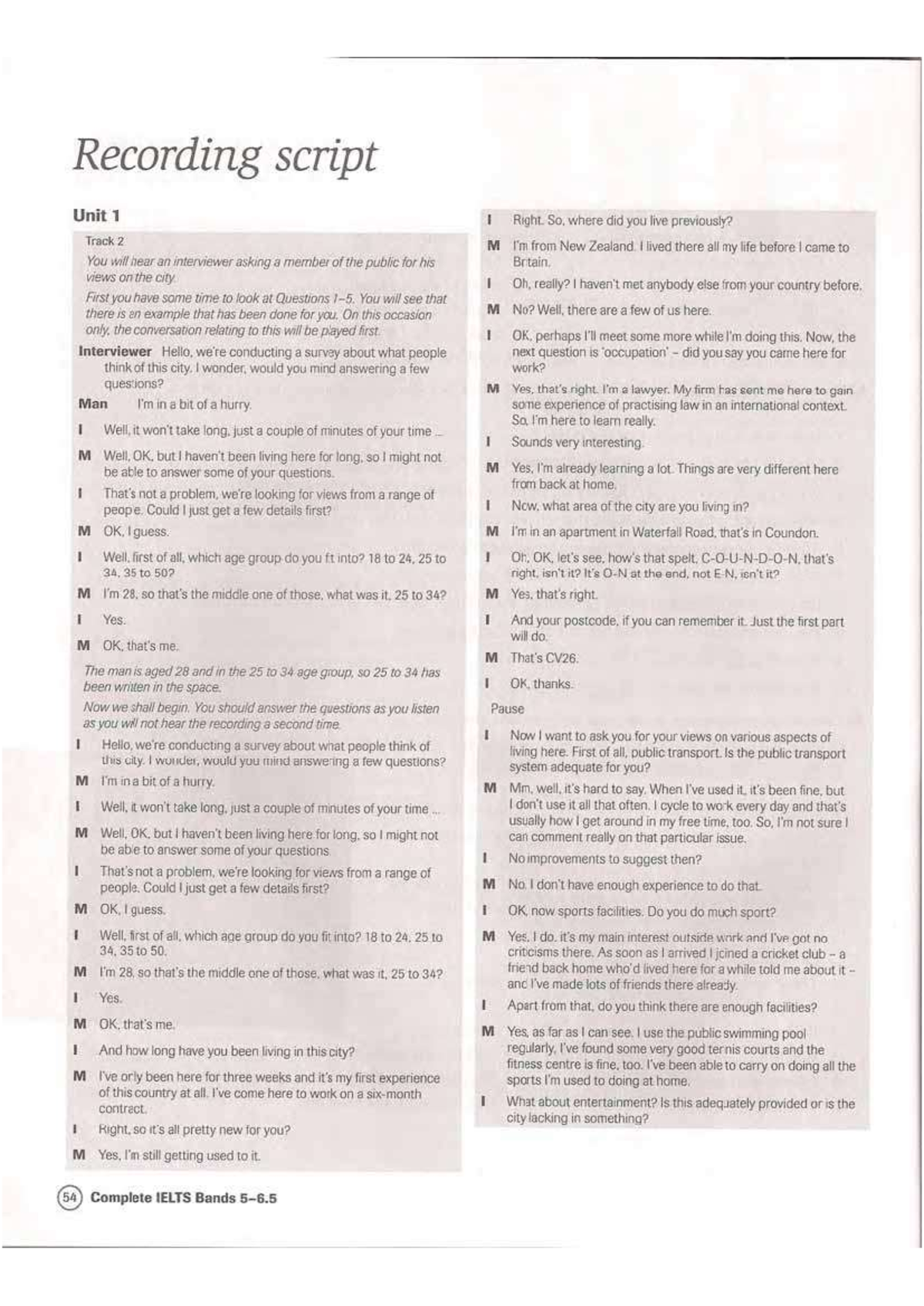 Transcript Workbook: Units 1-5 Listening Practice - Studocu