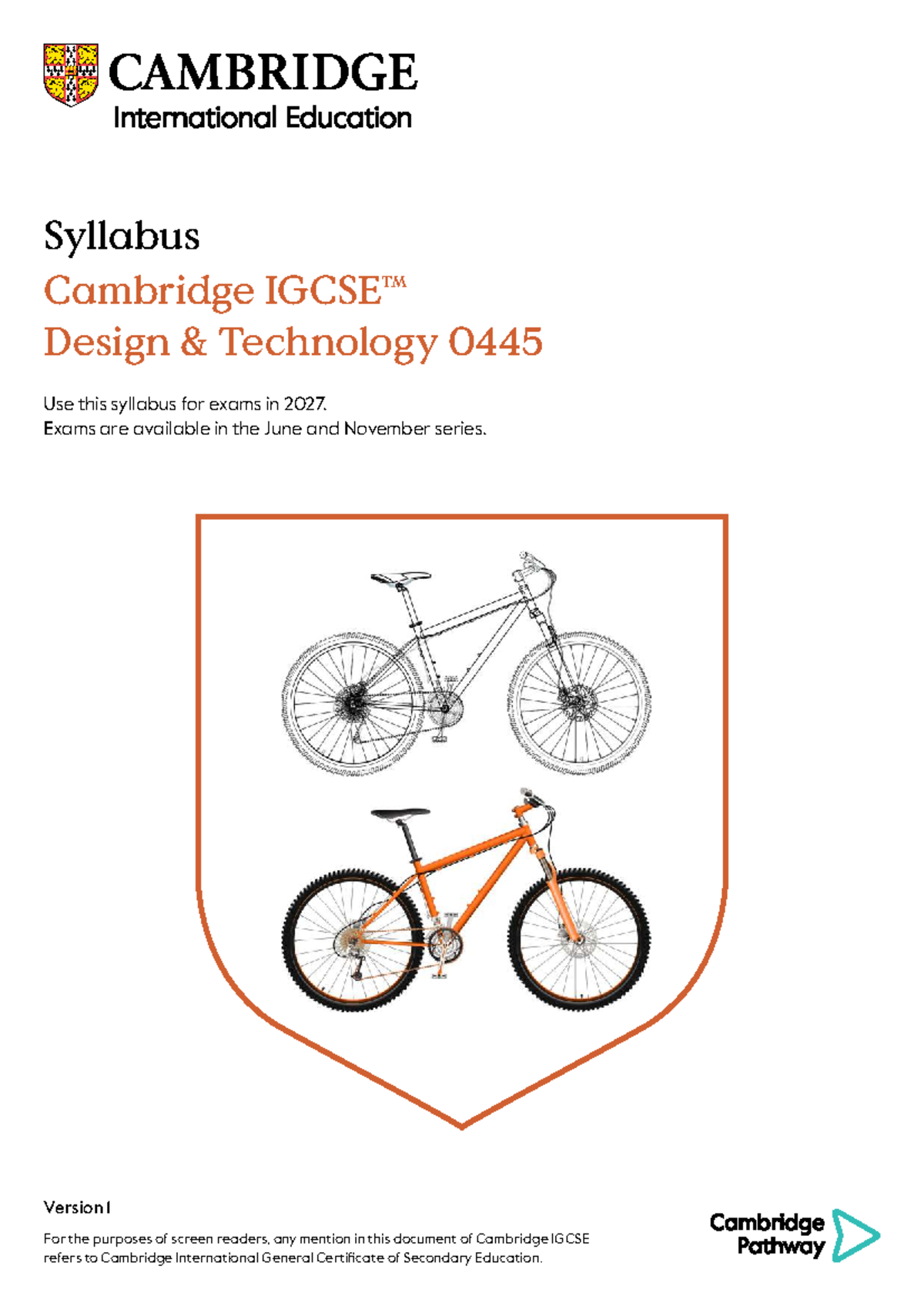 Cambridge IGCSE Design Technology 0445 Syllabus Guide for 2027 - Studocu