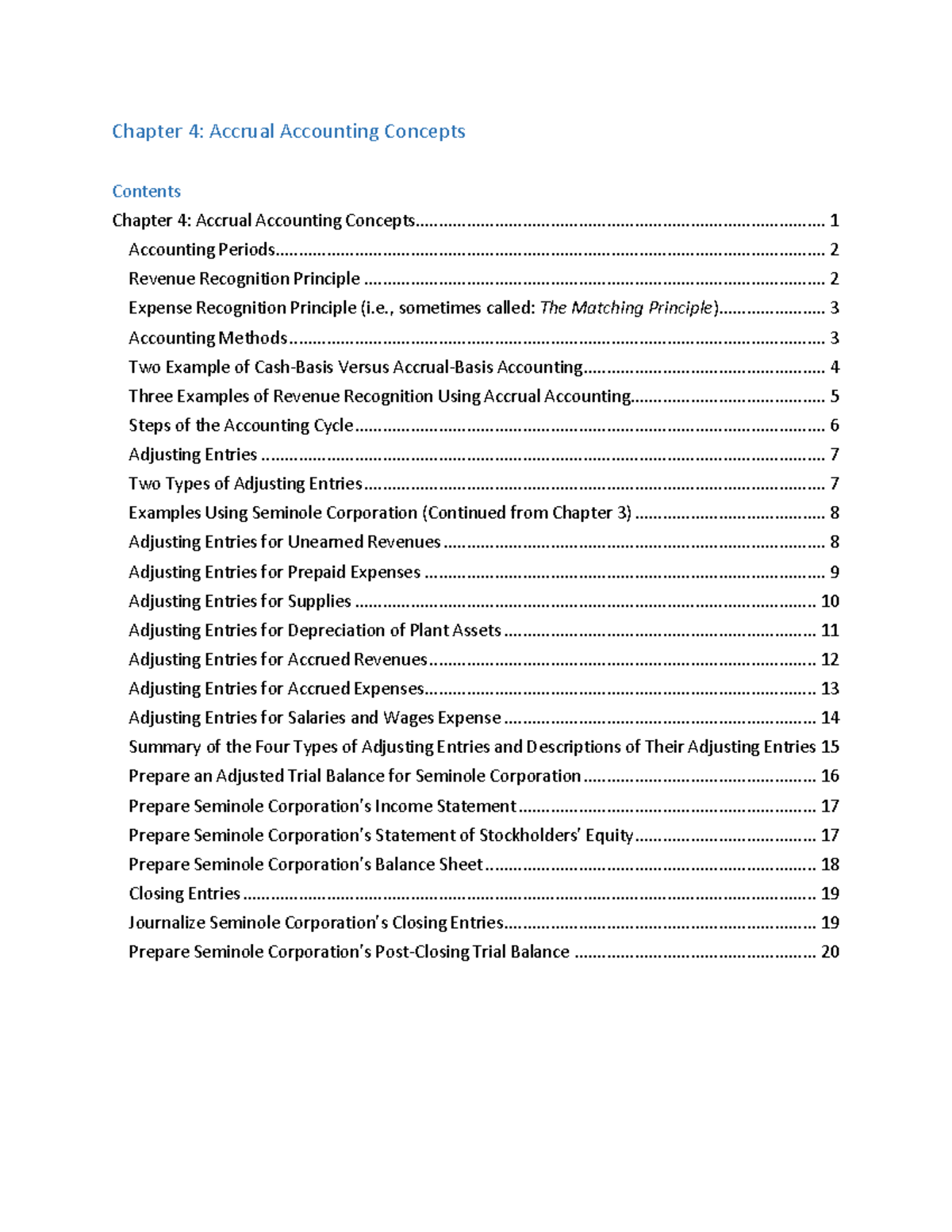 ACG 2021 - Chapter 4 Notes: Accrual Accounting Concepts Summary - Studocu