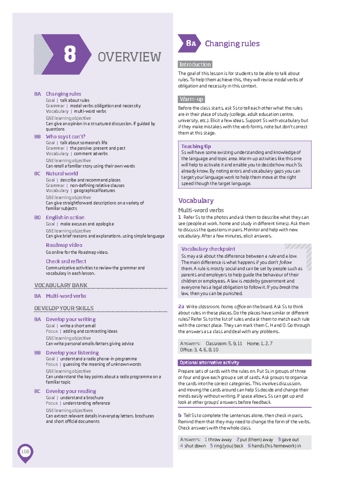 Unit 8: Changing Rules and Language Skills Overview - Studocu