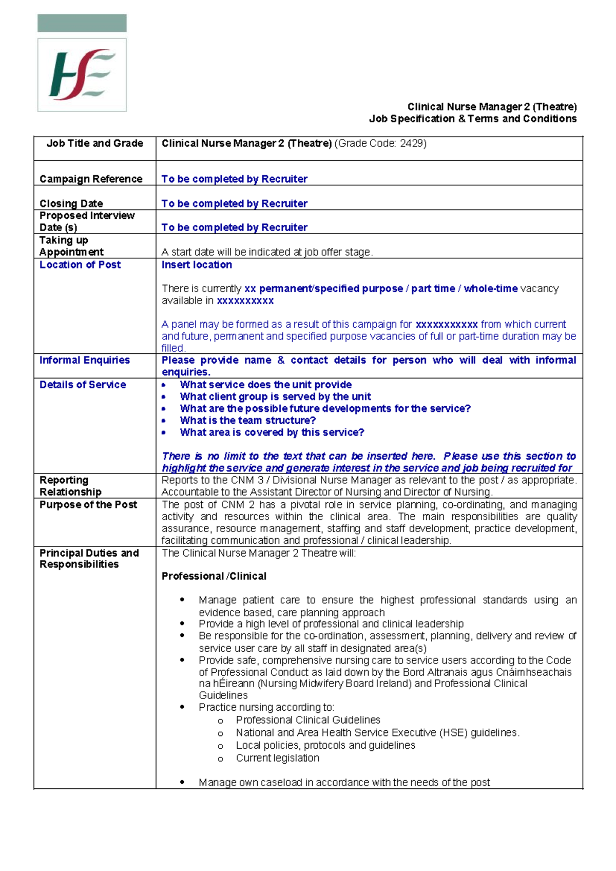 nursing course summaries - Clinical Nurse Manager 2 (Theatre) Job ...
