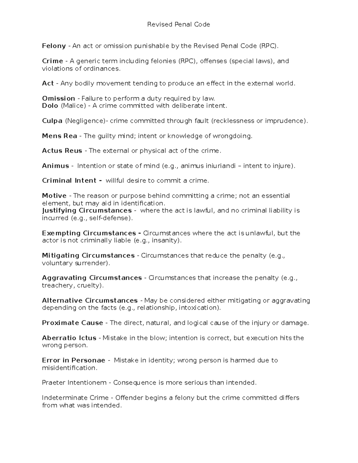 RPC Reviewer: Key Concepts and Principles of the Revised Penal Code ...