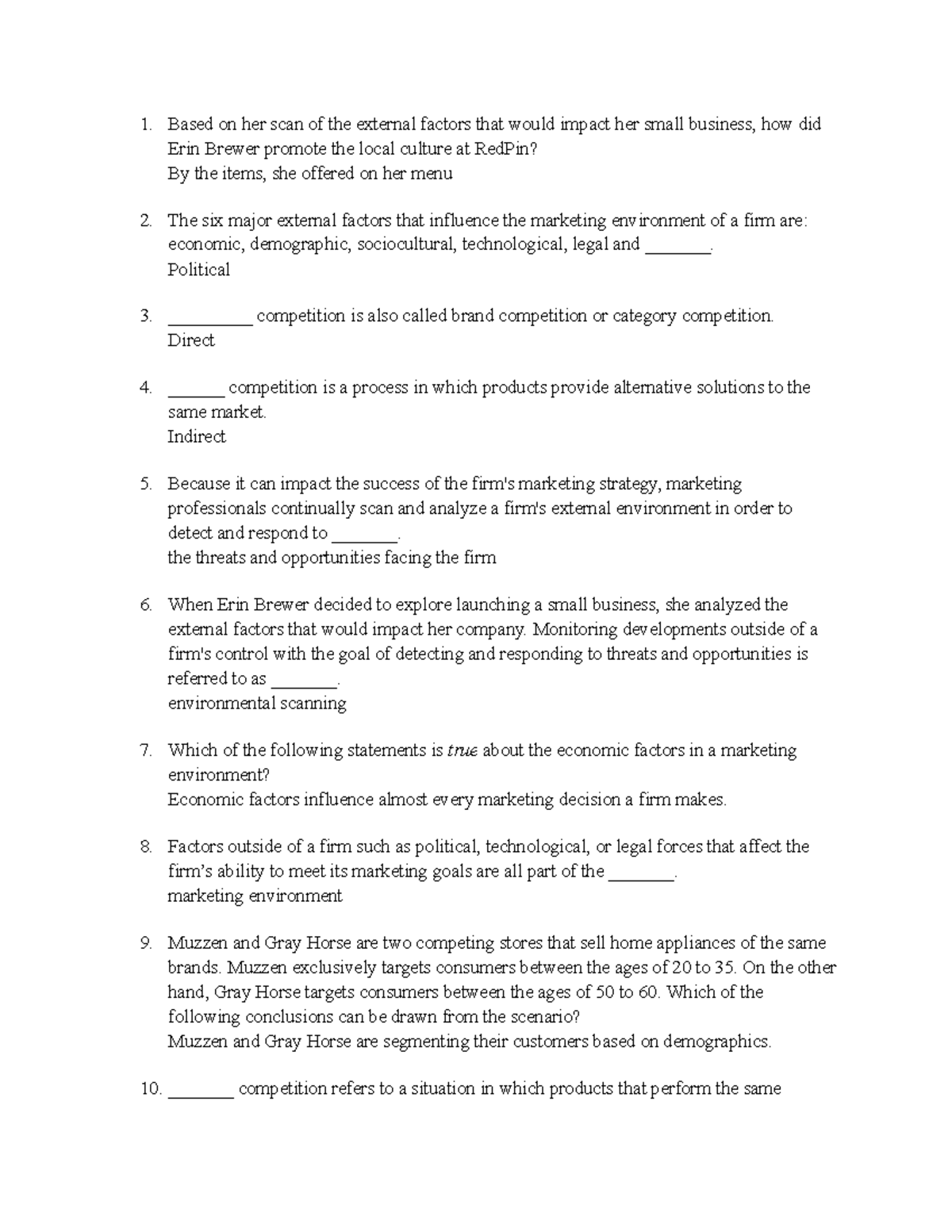 Smartbook Chapter 3 - Lecture notes for principles of marketing quiz ...
