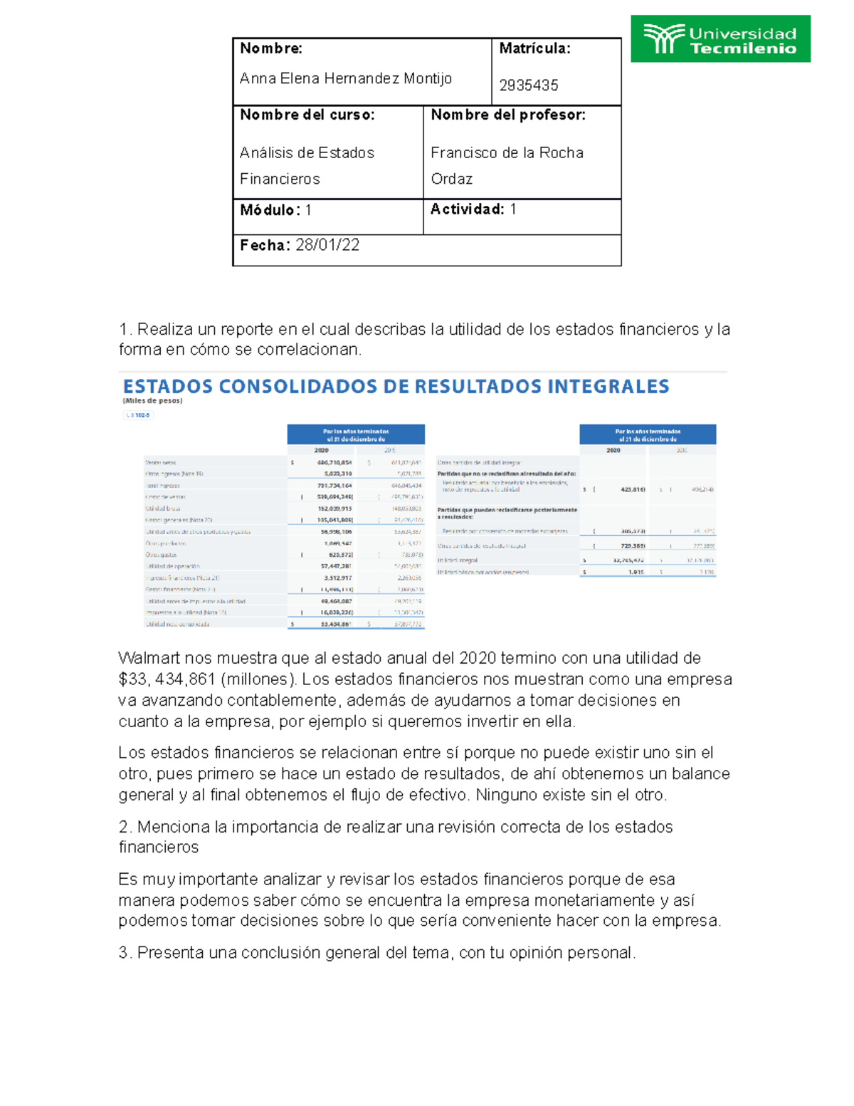 Análisis de Estados Financieros: Actividad 2 y su Relevancia - Studocu