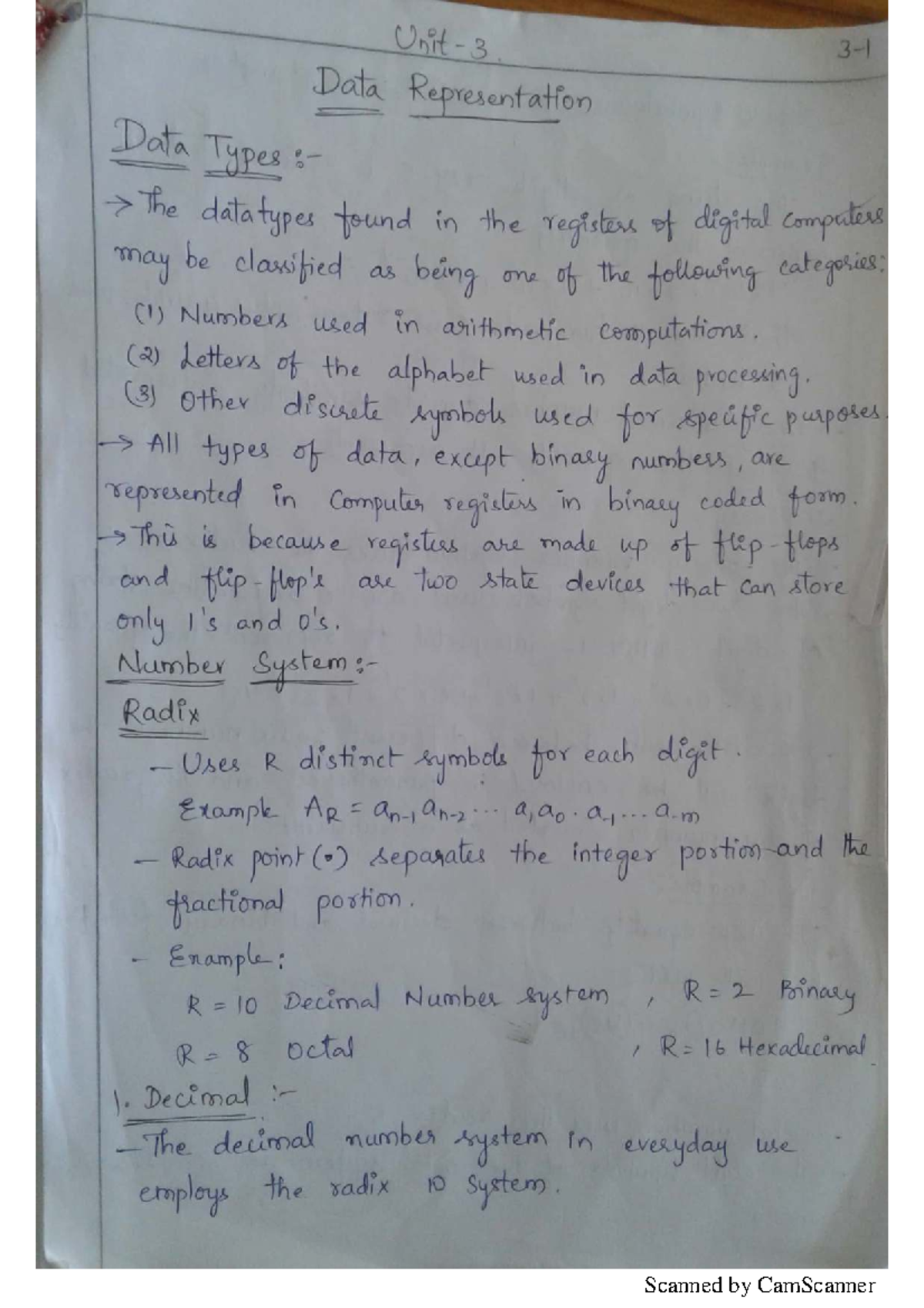 Unit 3. Data Representation: Understanding Data Types and Arithmetic ...
