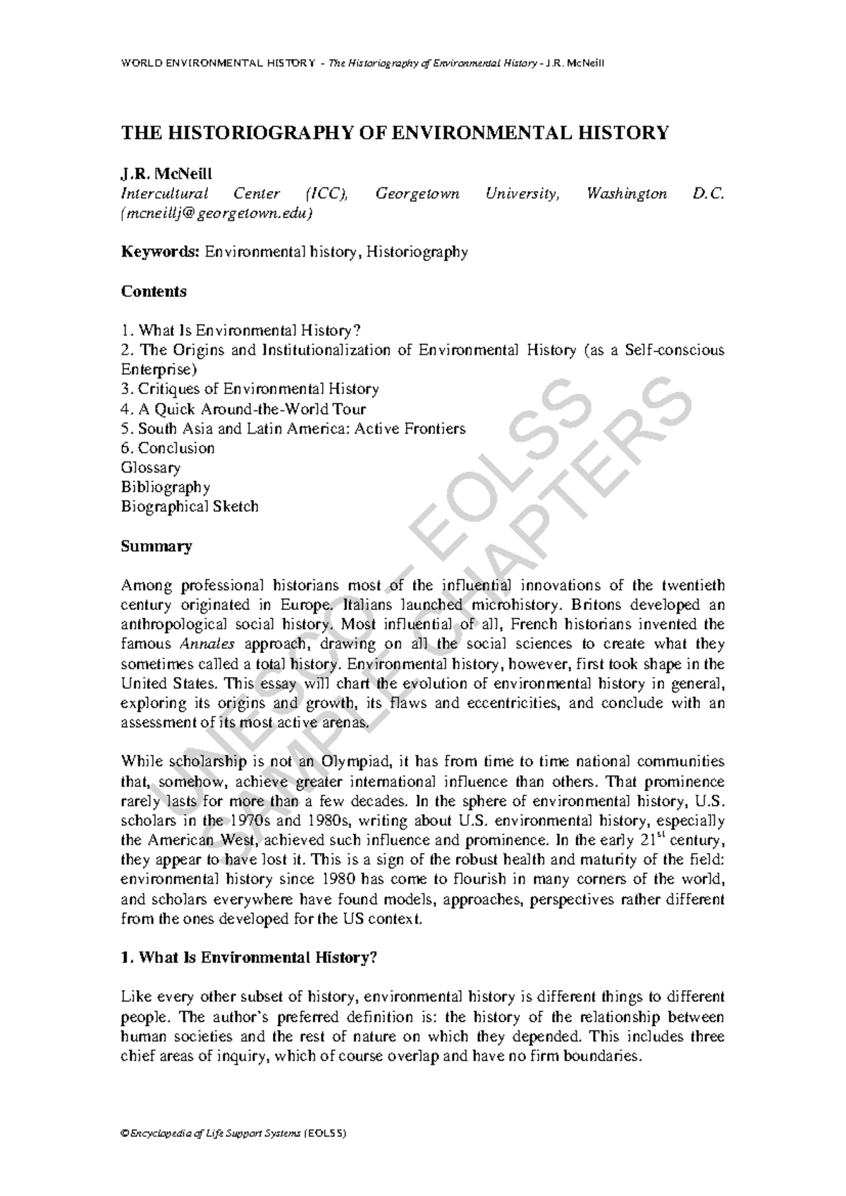 Mc Neill - The Historiography of Environmental History - UNESCO ñ EOLSS ...