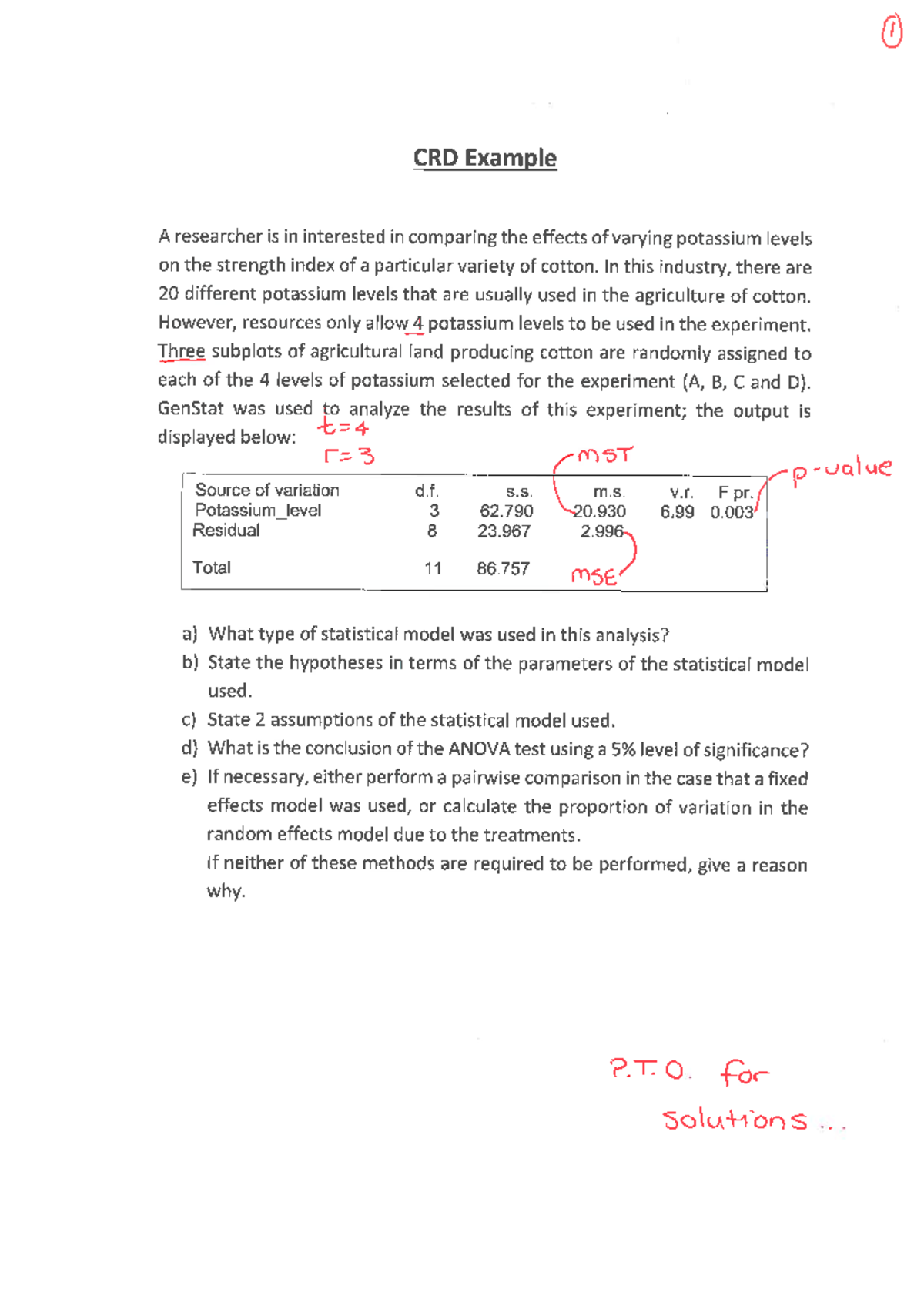 Example 2 - none - 1 CRD Example A researcher is in interested in ...
