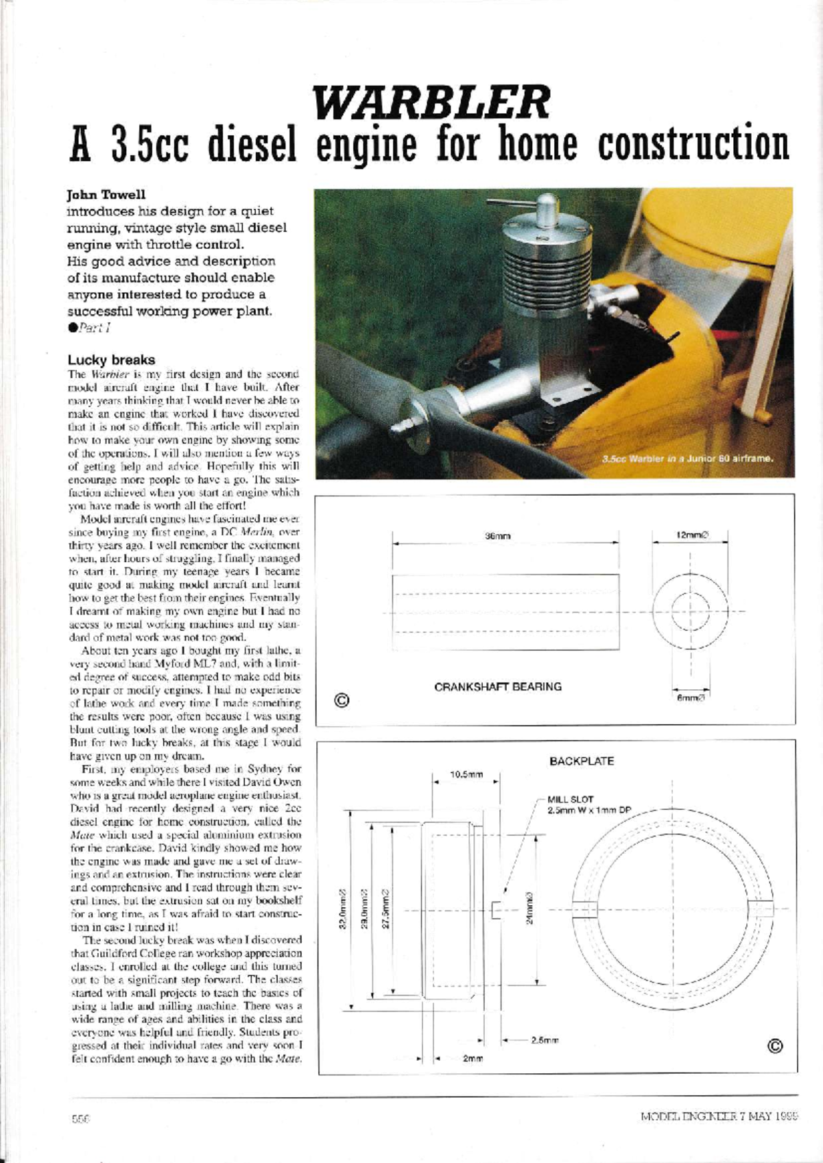 Warbler oz13888 article ME - 3 BLER die$el engine for home construction ...