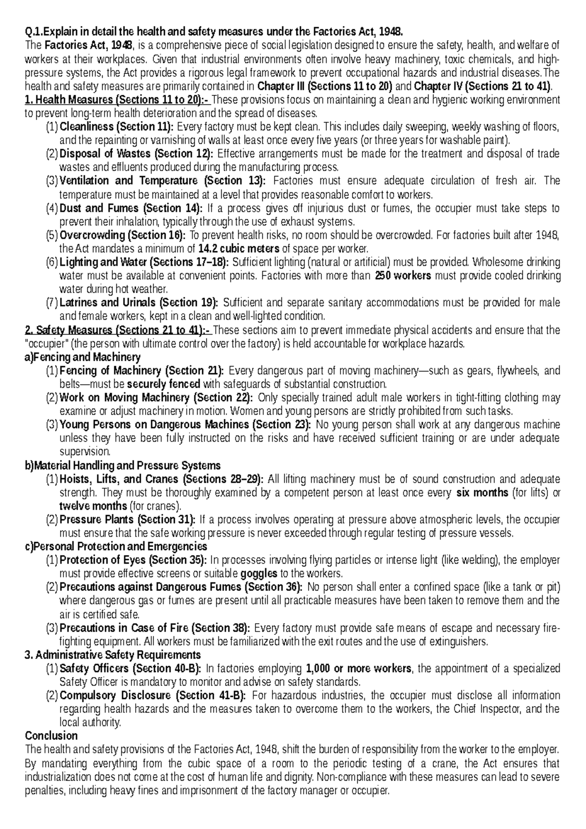Labour and Industrial Law Notes (LIL-101) - Comprehensive Overview ...