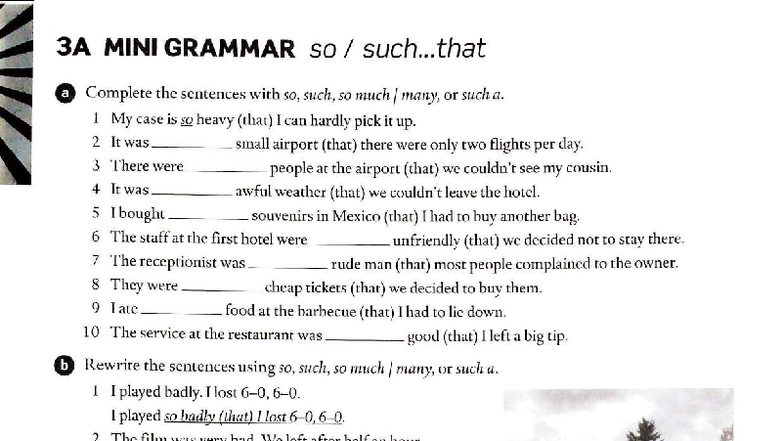 So such - English - 3A MINI GRAMMAR SO / such ... that C, Complete the ...
