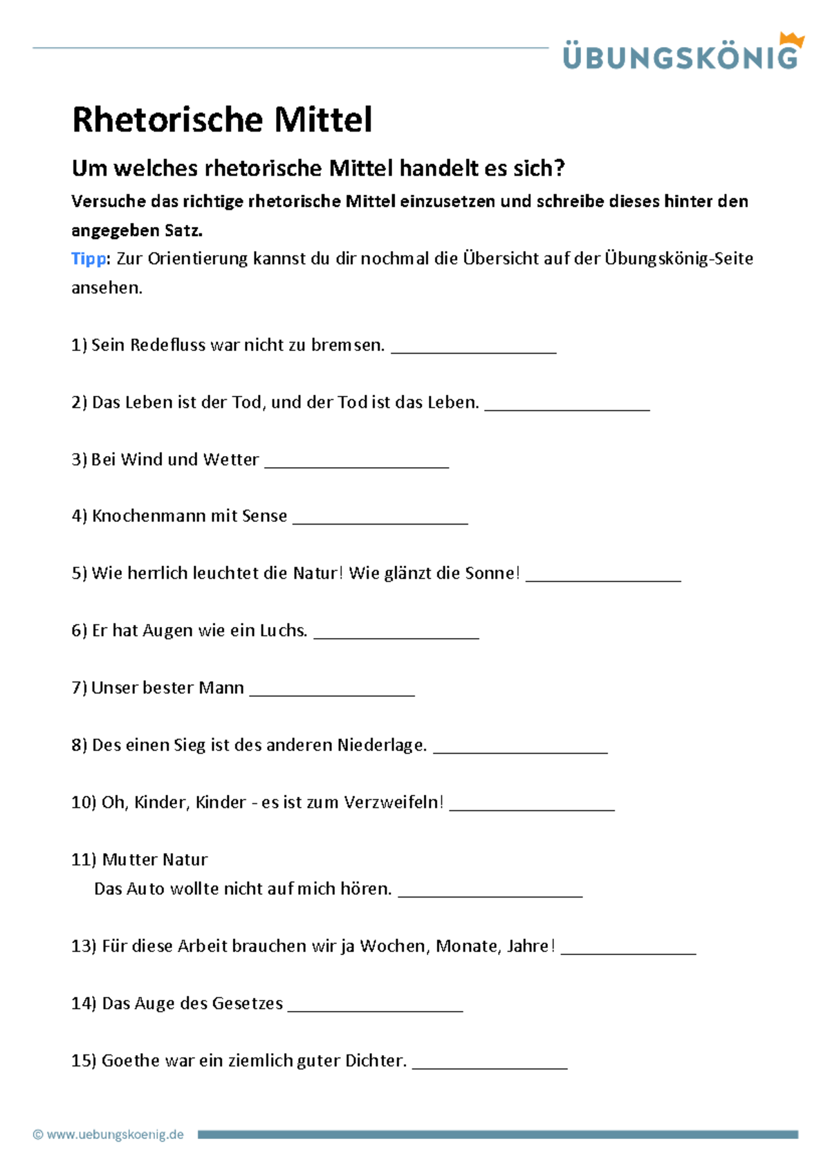 Rhetorische Stilmittel übungen Mit Lösungen Pdf Rhetorischemittel 6 - aufgäbe - Rhetorische Mittel Um welches