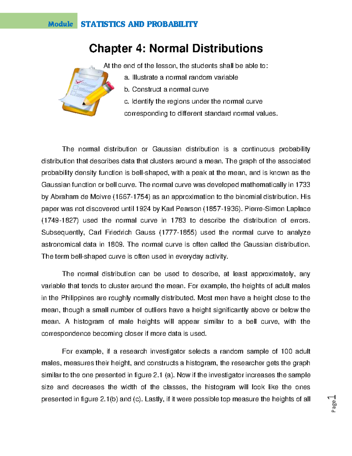 Chapter 4 THE Normal Distribution - 1 Chapter 4: Normal Distributions ...