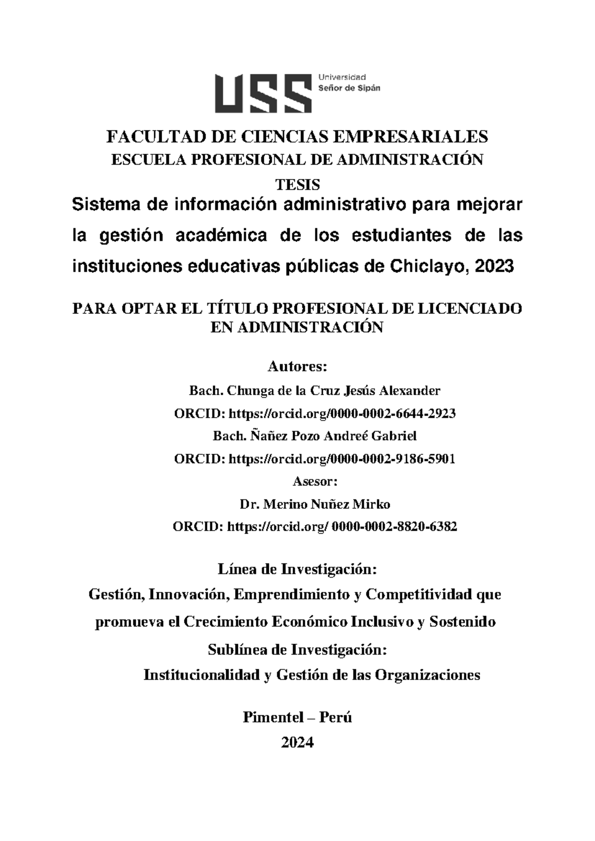 Sistema de Información Administrativo para la Gestión Académica 2023 ...