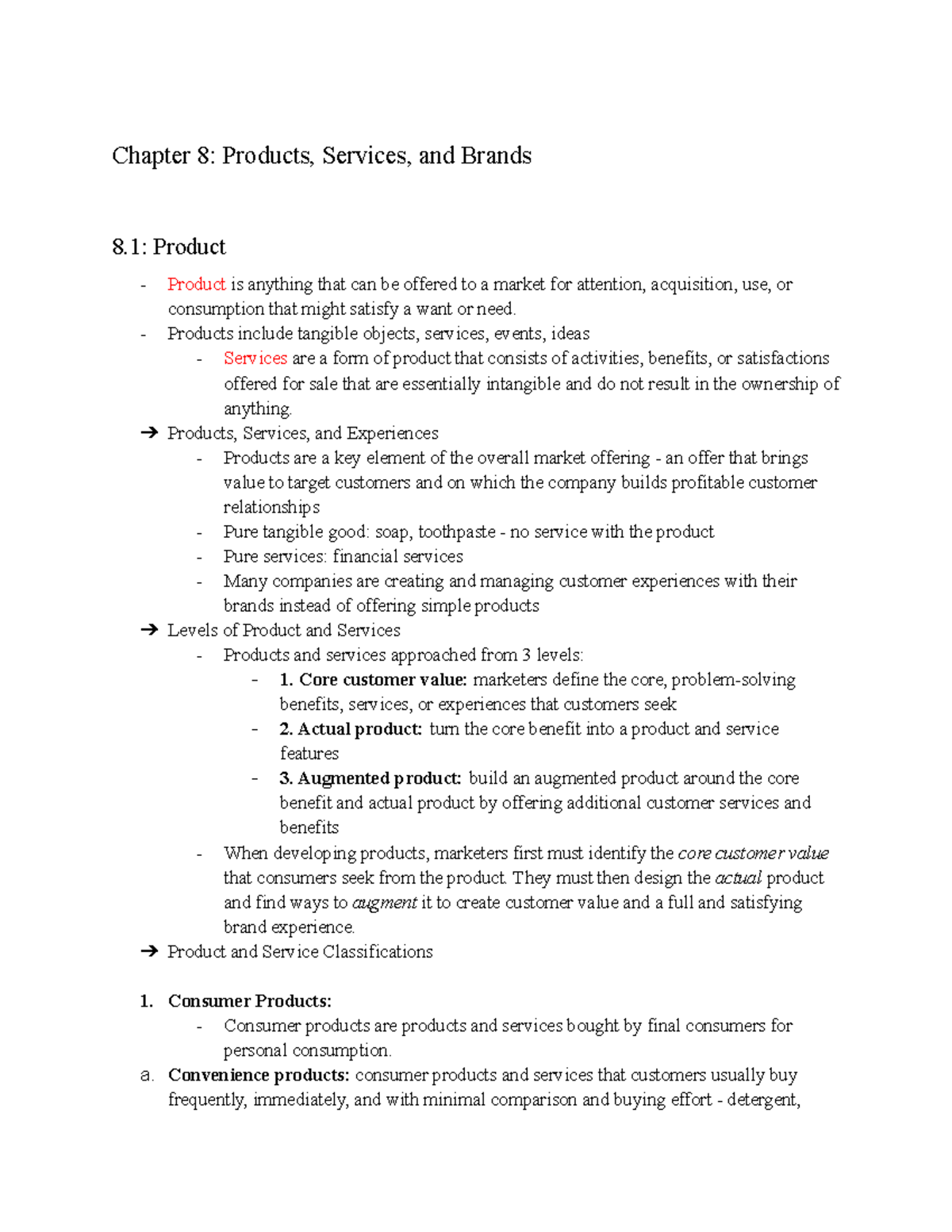 Marketing Notes - Final Exam Review on Products, Services, and Branding ...
