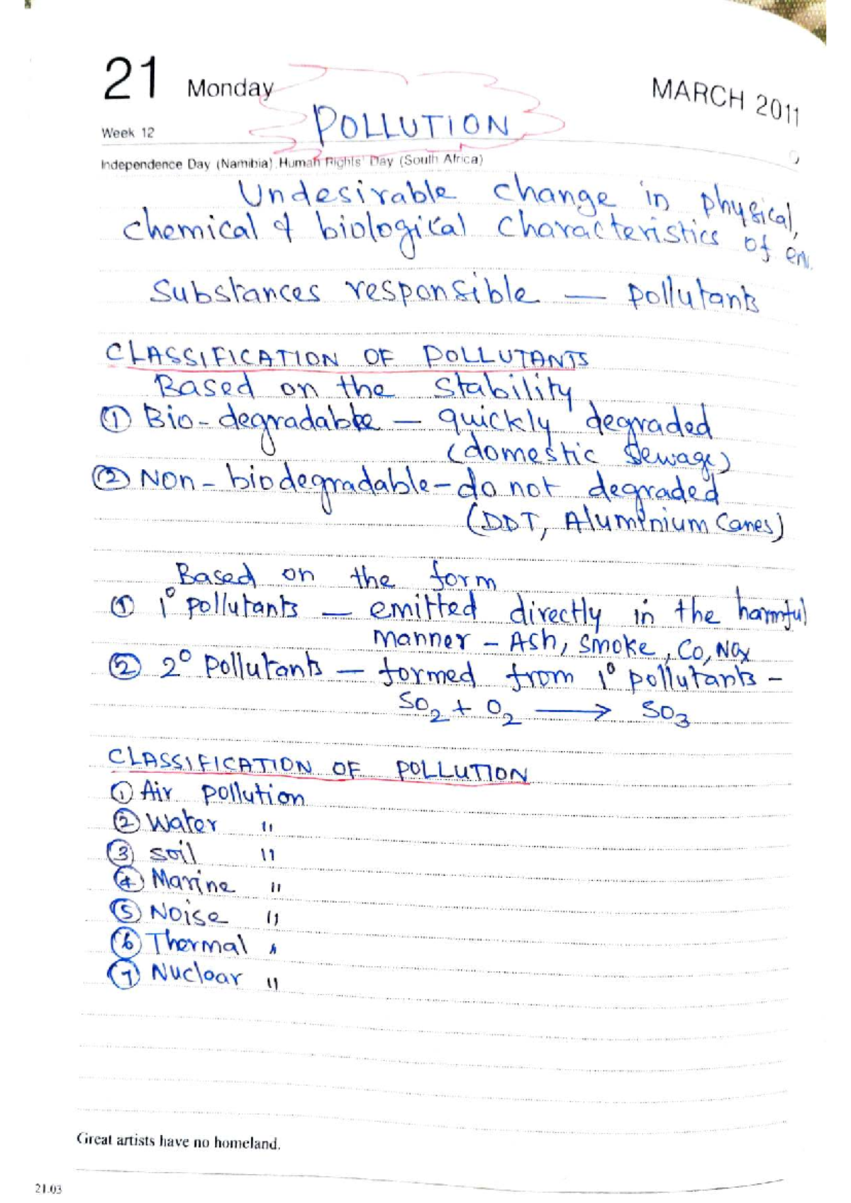 EVS UNIT 2 - Pollution Overview and Management Notes - Studocu