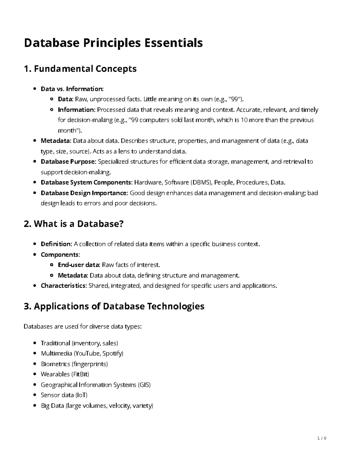 Applying Database Principles: Key Concepts and Design Essentials - Studocu