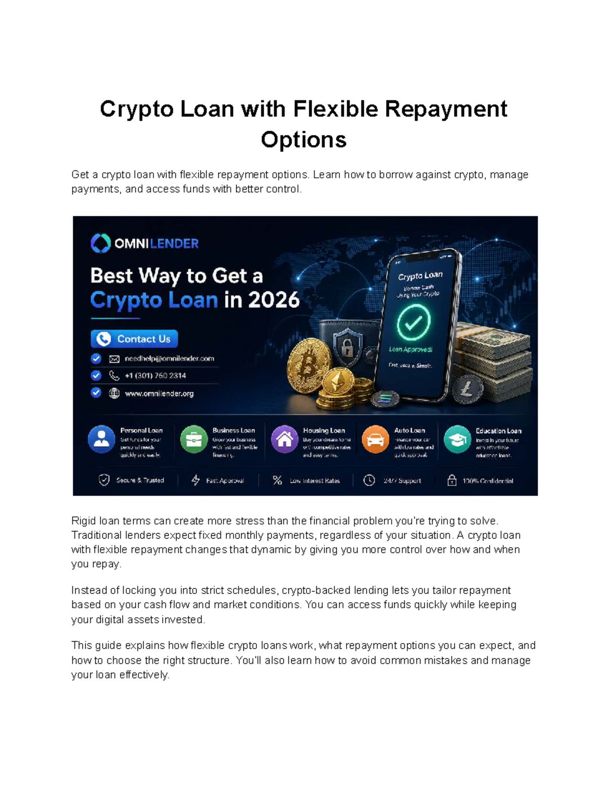 Crypto Loan Strategies: Flexible Repayment Options Explained - Studocu