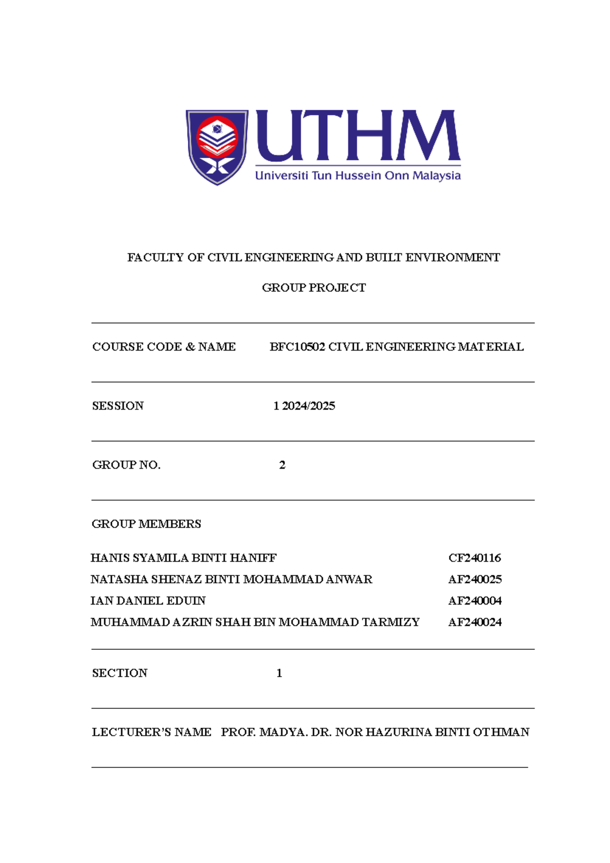 Report CEM G2 - SELF HEALING CONCRETE - FACULTY OF CIVIL ENGINEERING ...