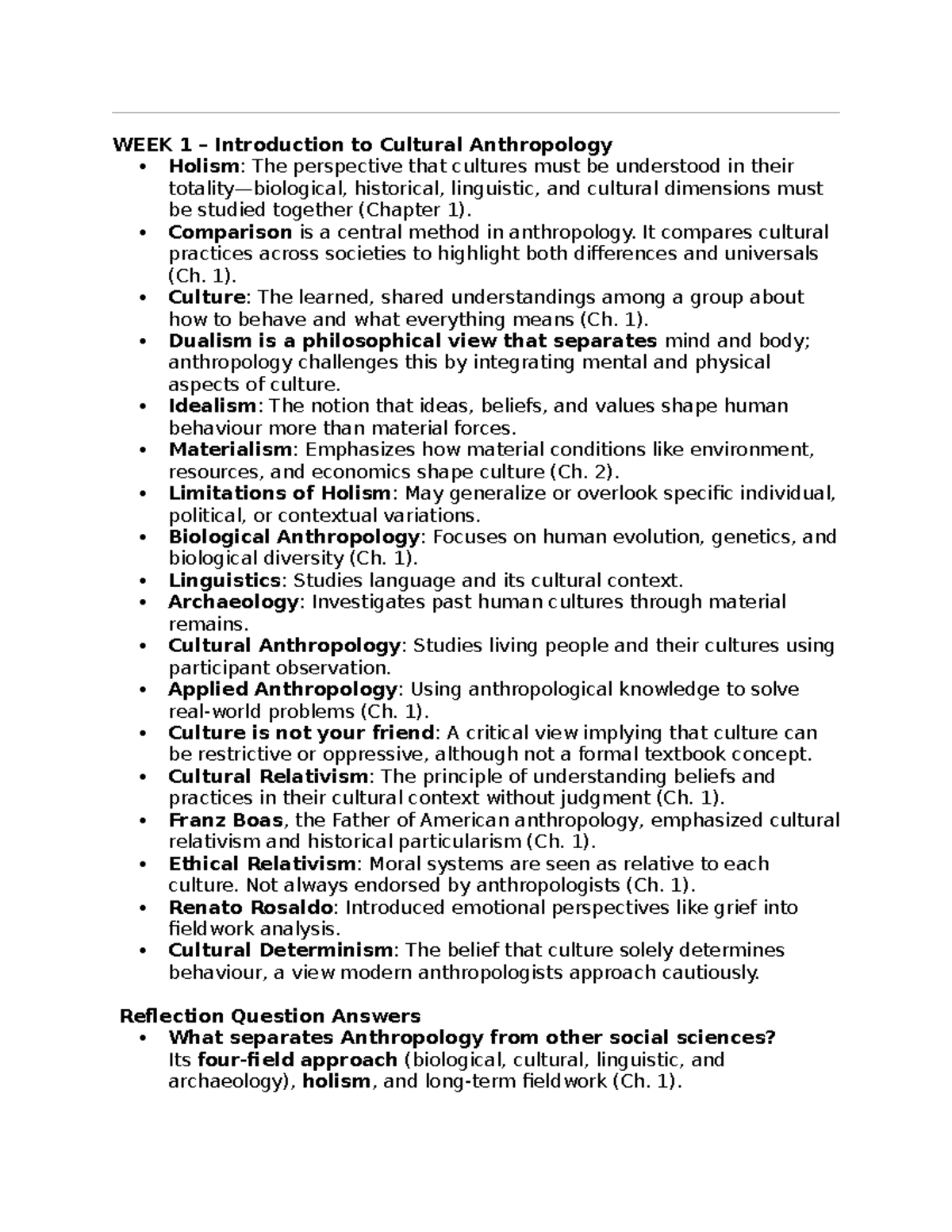 Finals Anth 1220 - Comprehensive Lecture Notes on Cultural Anthropology ...
