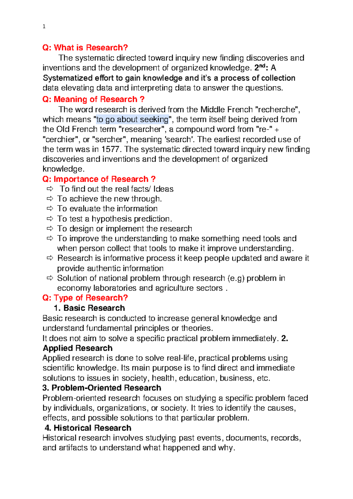 Research Methods Overview - M Course Notes - Studocu