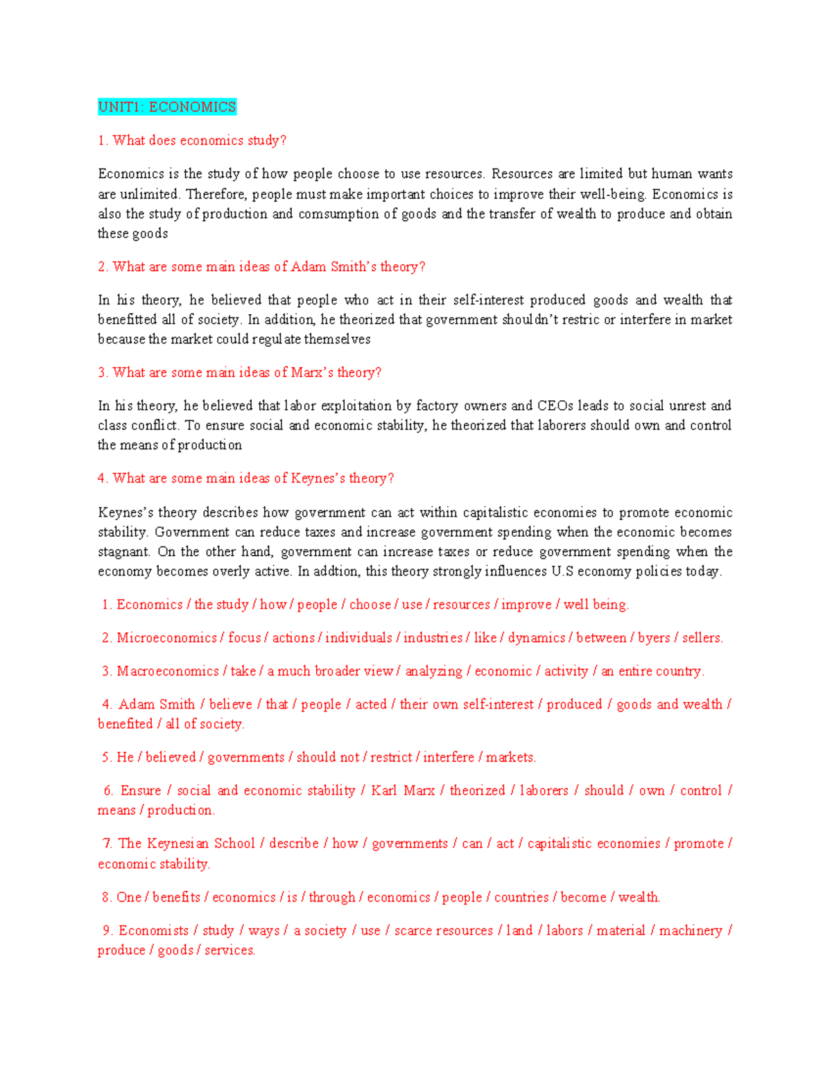 TACN1: Comprehensive Overview of Economics and Its Key Concepts - Studocu